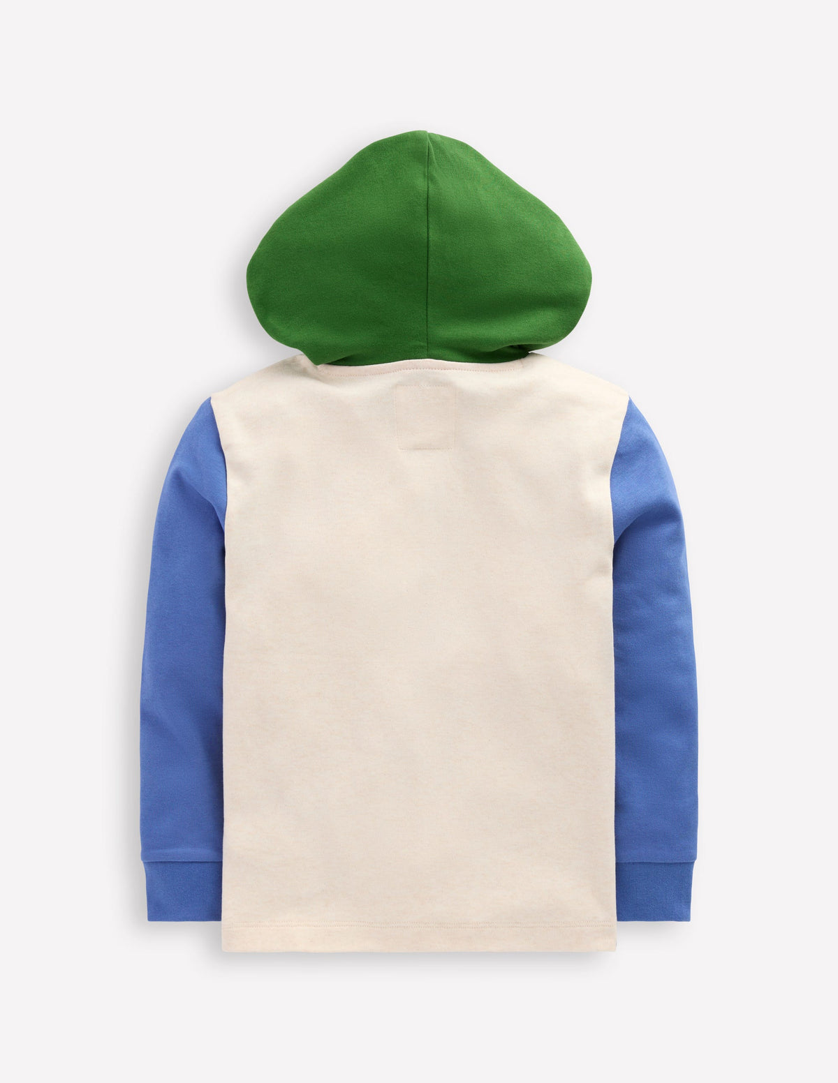Mittelschwerer Kapuzenpullover-Haferbeige meliert/Flussblau-5
