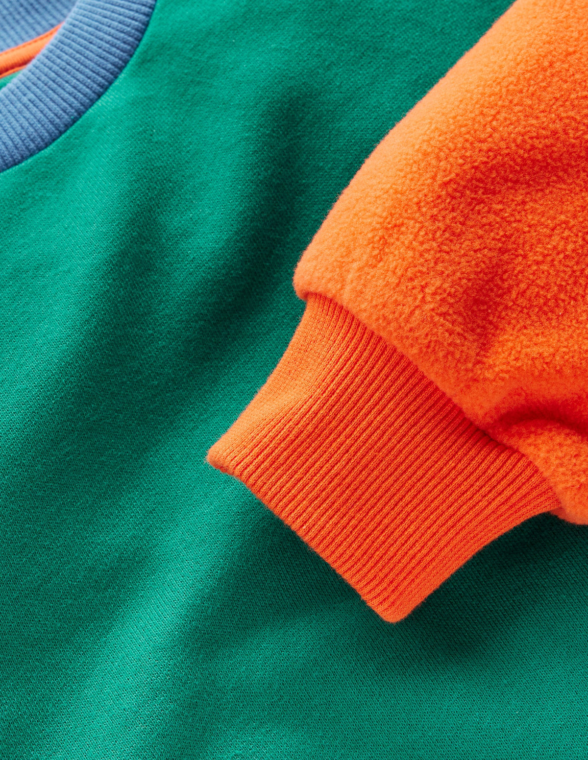 Sweatshirt in Blockfarben-Schmucksteingrün Blockfarben - Image 3