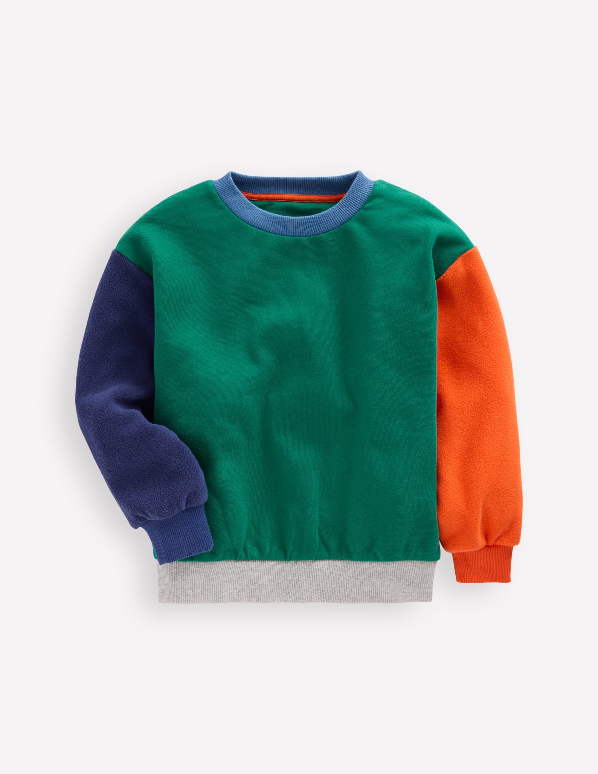 Sweatshirt in Blockfarben-Schmucksteingrün Blockfarben - Image 1