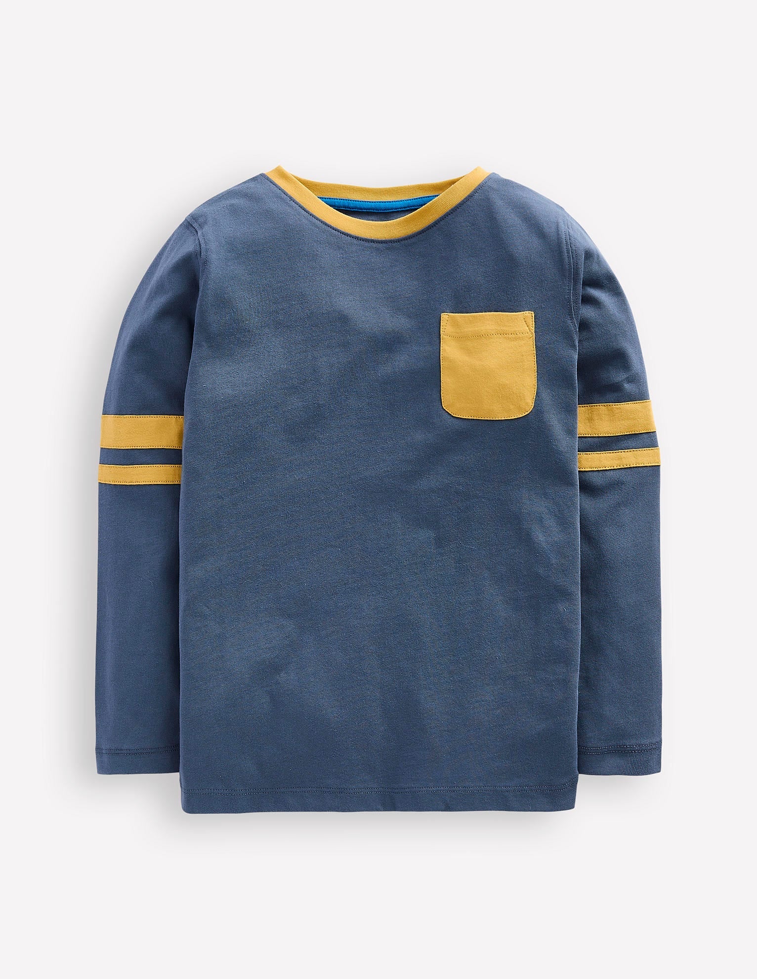 Colour Block T-shirt-Robot Blue/ Canary Yellow - Image 1