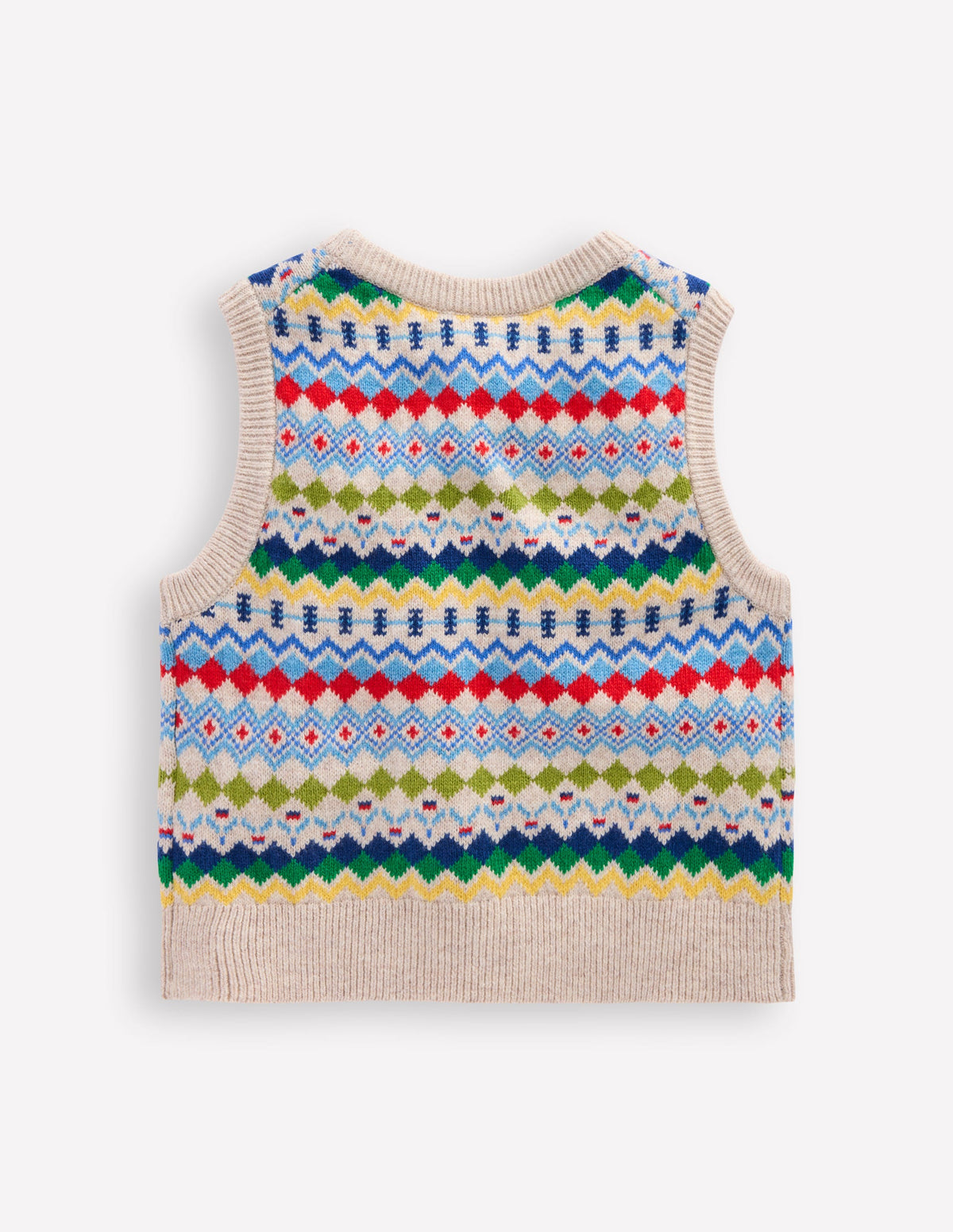 Fair Isle Tank-Oatmeal Marl Fair Isle - Image 2