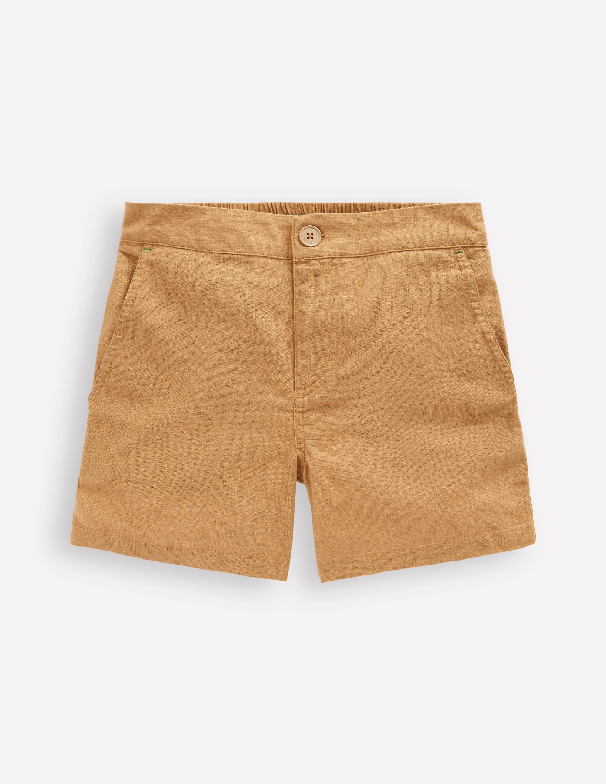 Shorts aus Baumwollleinen-Haselnussbraun - Image 1