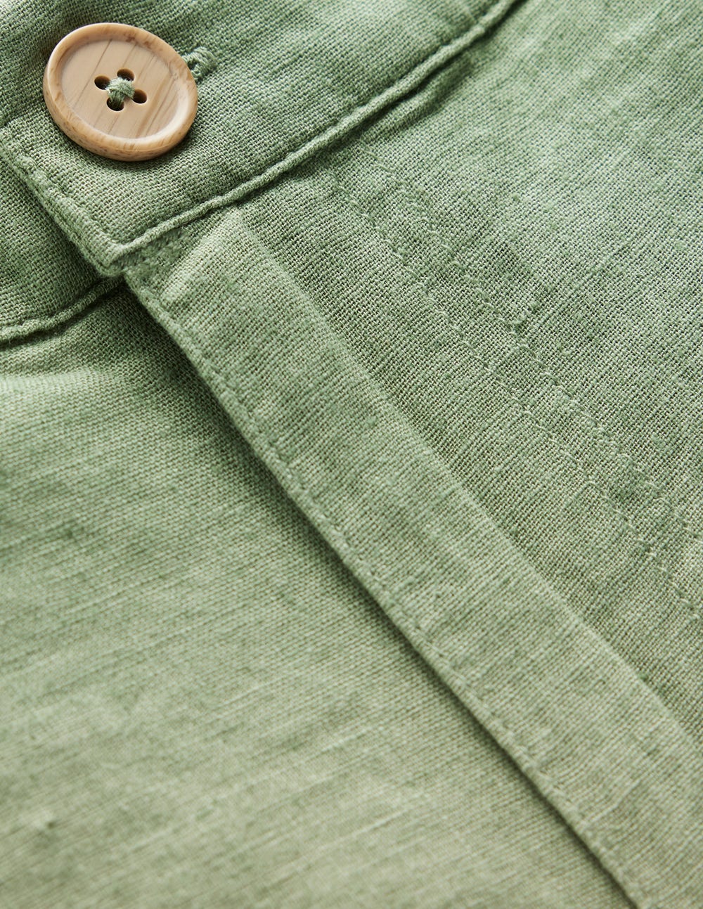 Shorts aus Baumwollleinen-Krötengrün-3