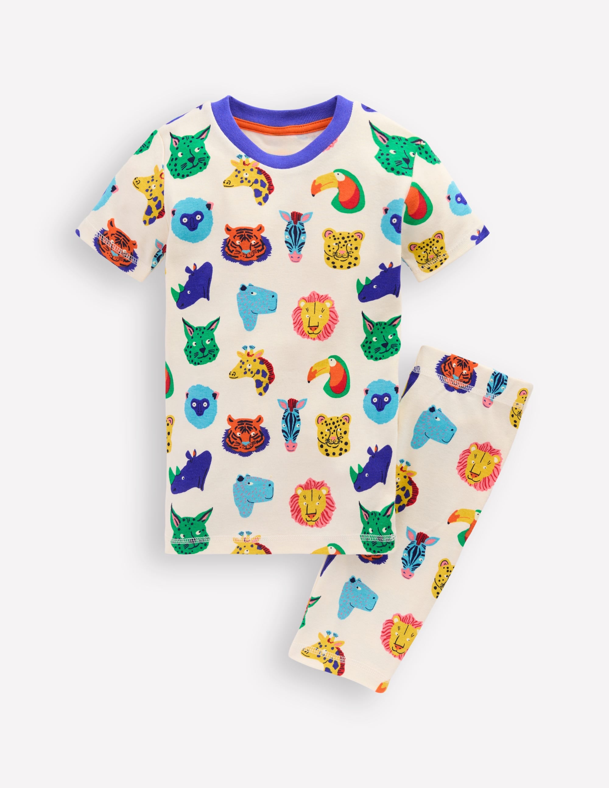 Pyjama court douillet phosphorescent-Visages d'animaux multi - Image 4
