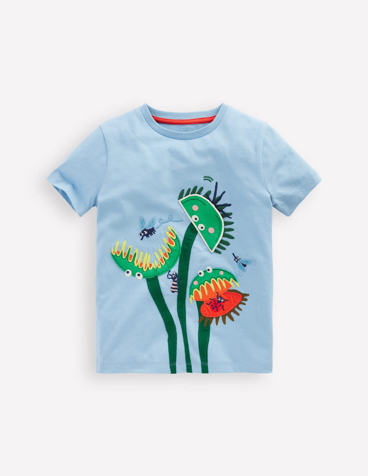 T-shirt avec rabat à soulever-Attrape-mouche bleu glacier - Image 1