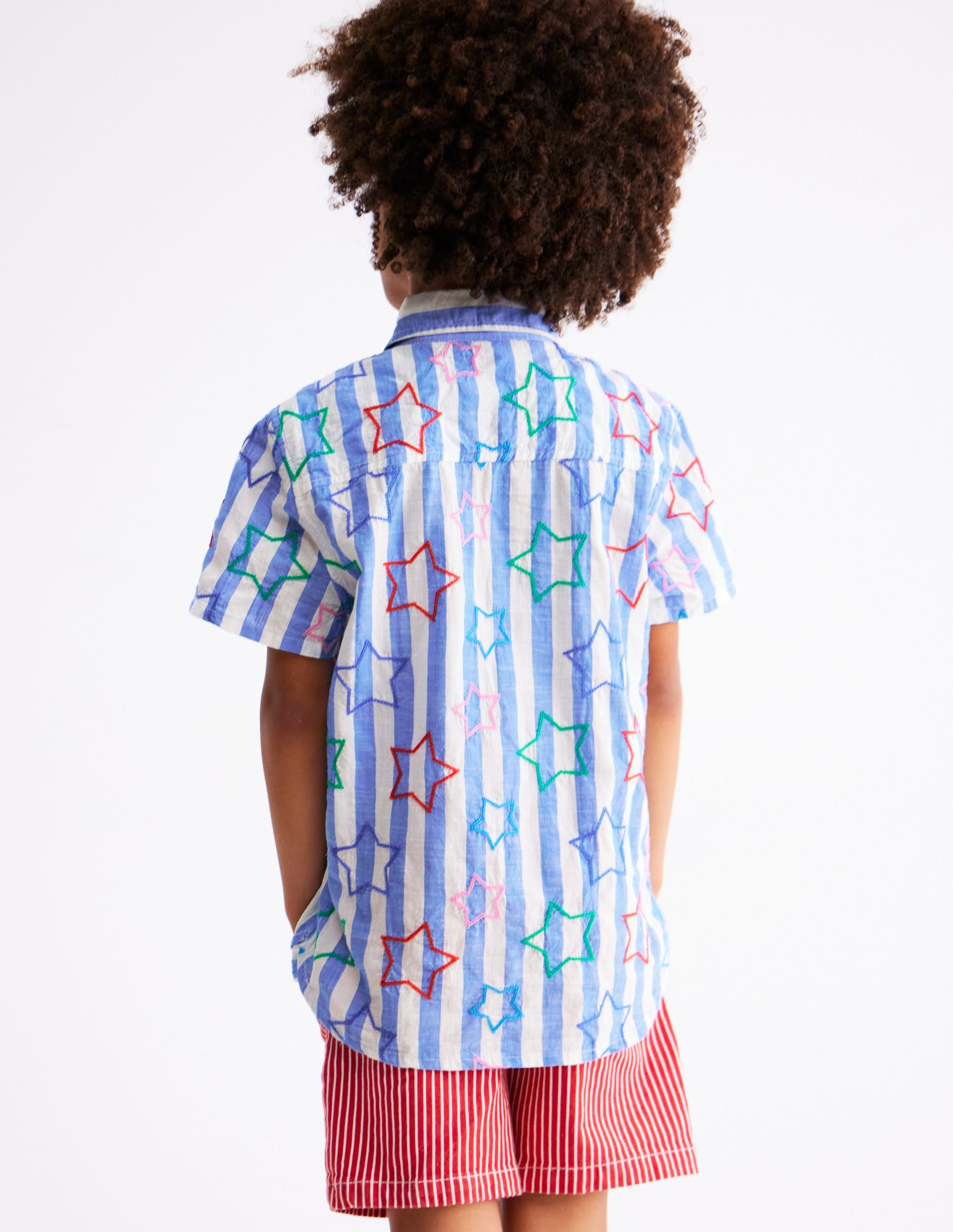 Chemise fun en coton-Rayures étoilées - Image 4