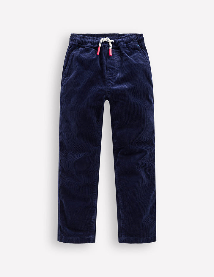Schmal geschnittene Hose zum Hineinschlüpfen-Schuluniform-Marineblau Cord