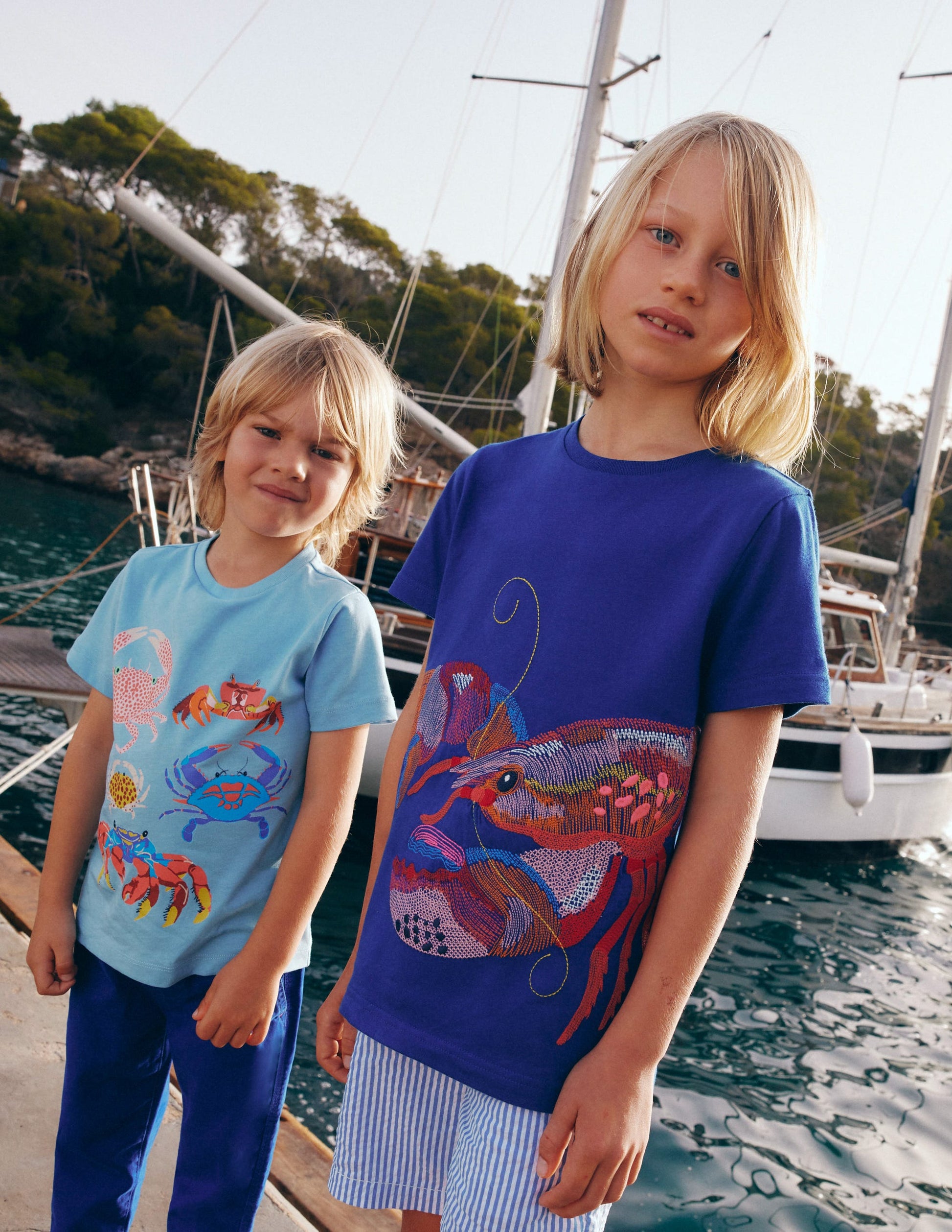 T-Shirt mit Superstitch-Design-Saphirblau Hummer-5