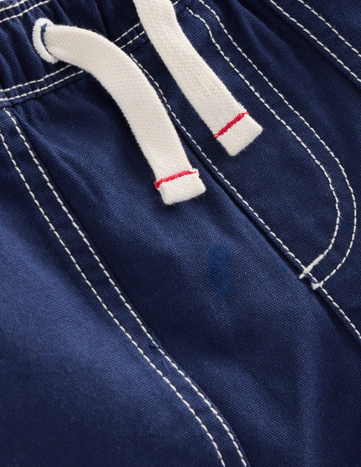 Short en coton à enfiler-Bleu Marine, Petits Pois - Image 3