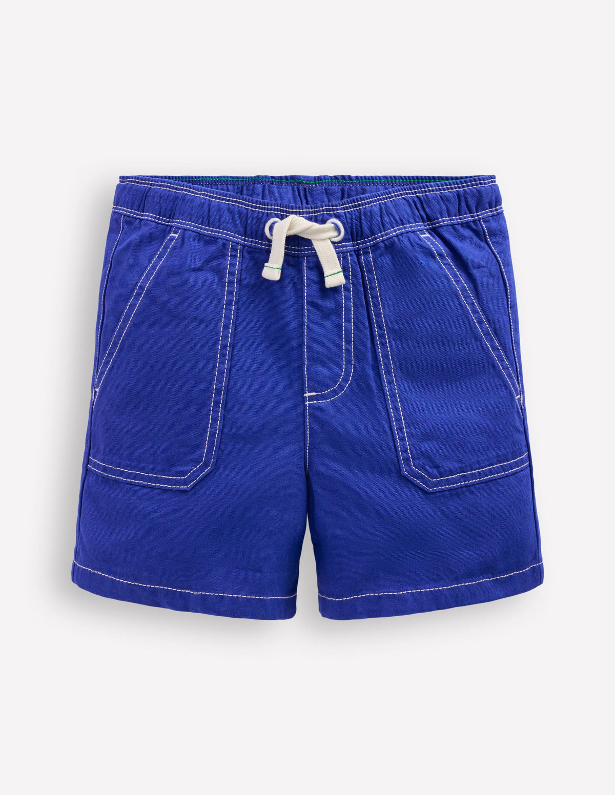 Short en coton à enfiler-Bleu vif-1