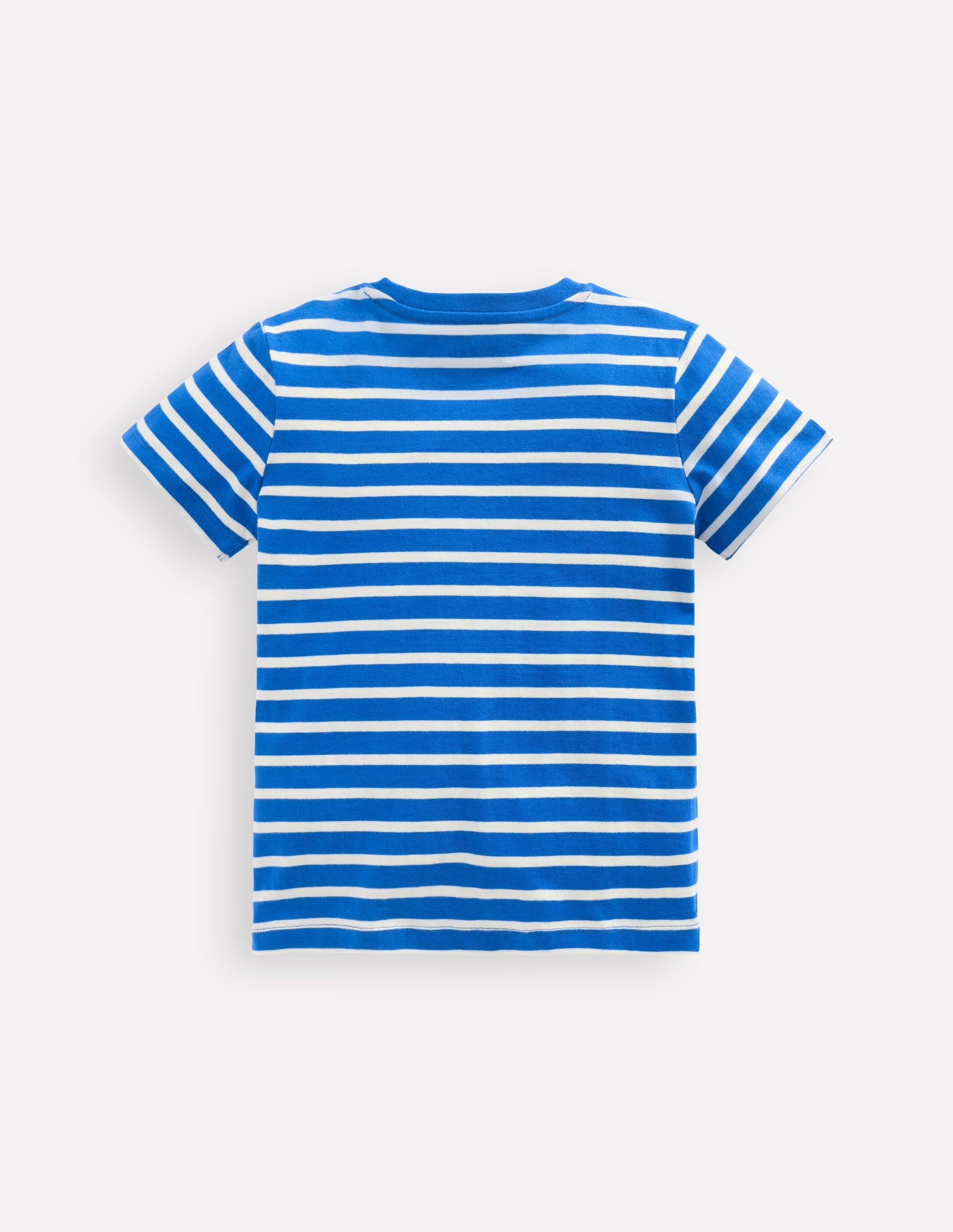Short Sleeve Appliqué T-shirt-Gallery Blue Stripe Seagulls - Image 2