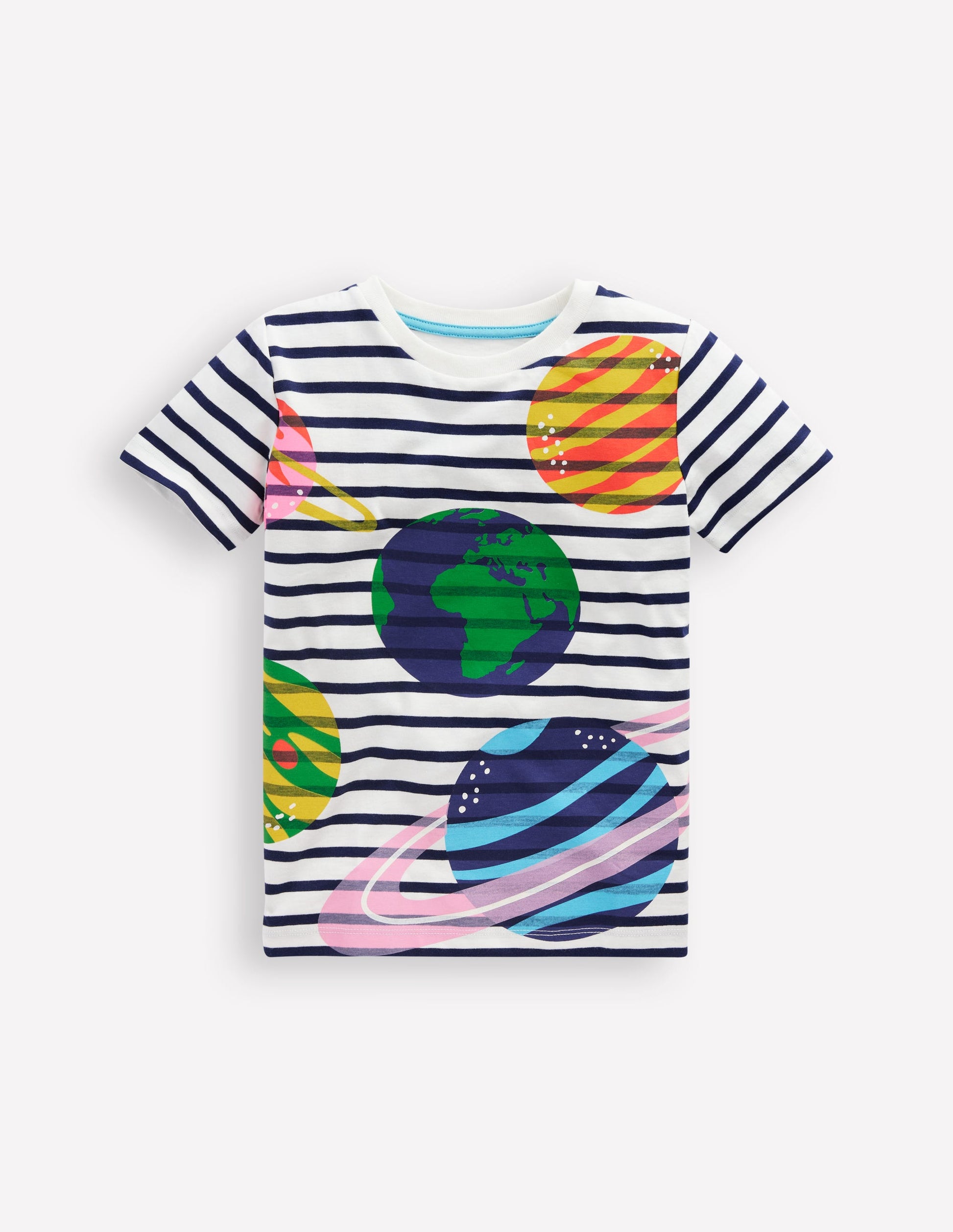 Short Sleeve Riso T-Shirt-Starboard Blue/ Ivory Space-1