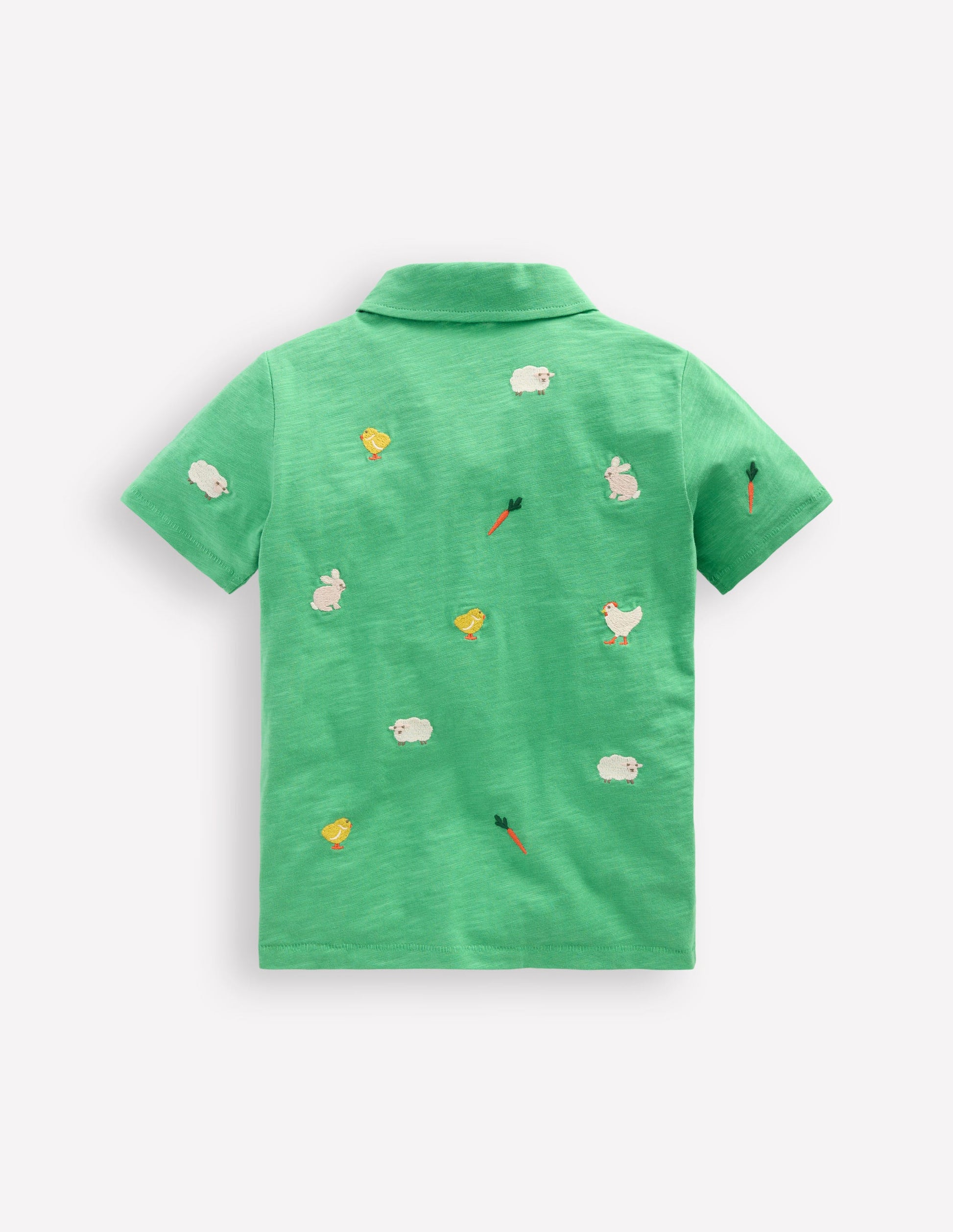 Polo flammé et brodé-Broderie de Pâques multi-2