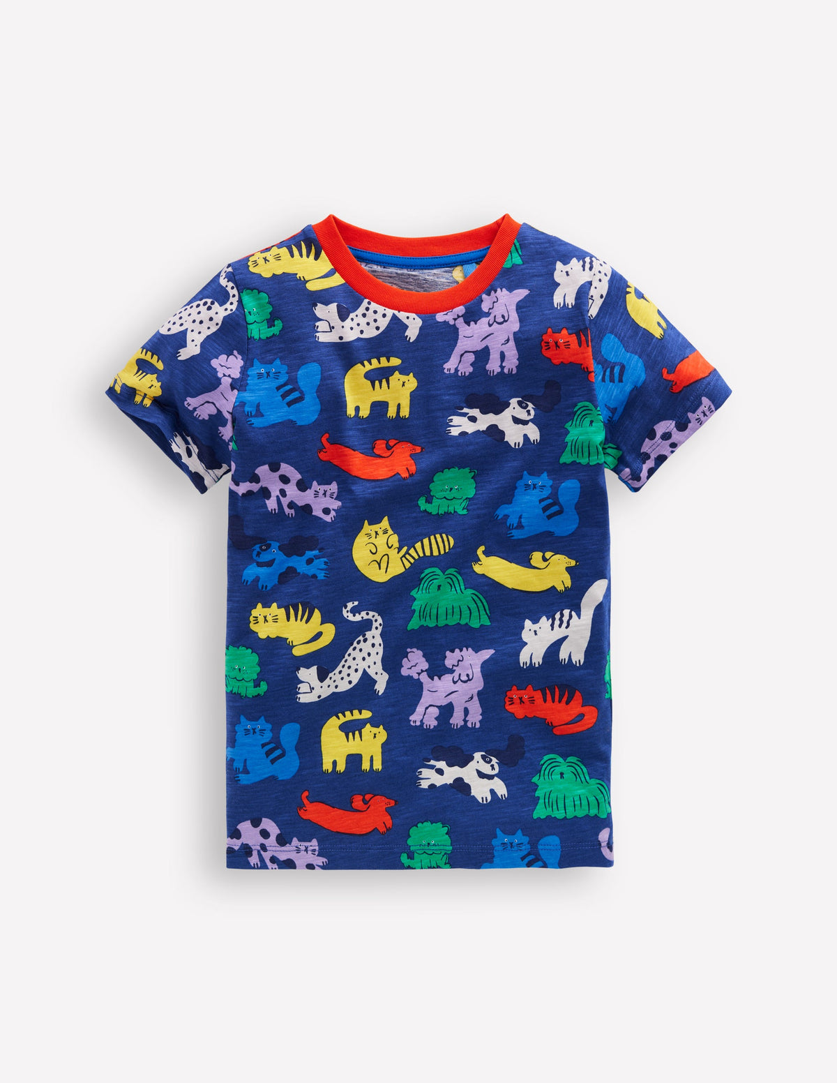 T-Shirt mit durchgehendem Muster-Regenbogen Haustiere-1