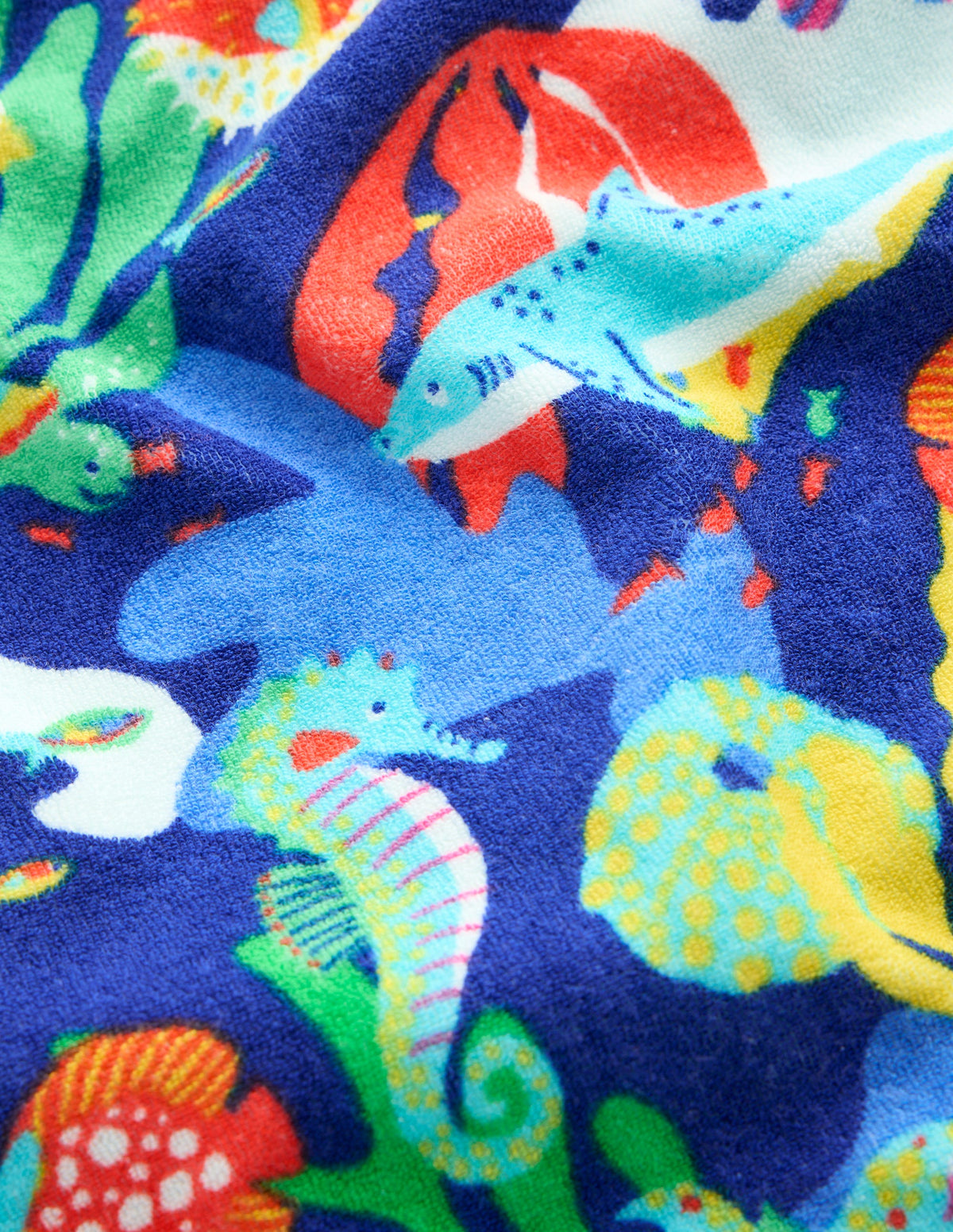 Frottee-Badeponcho mit Reißverschluss-Saphirblau Streifen - Image 3