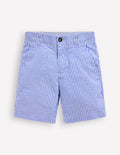 Seersucker-Shorts-Blau Drell Streifen