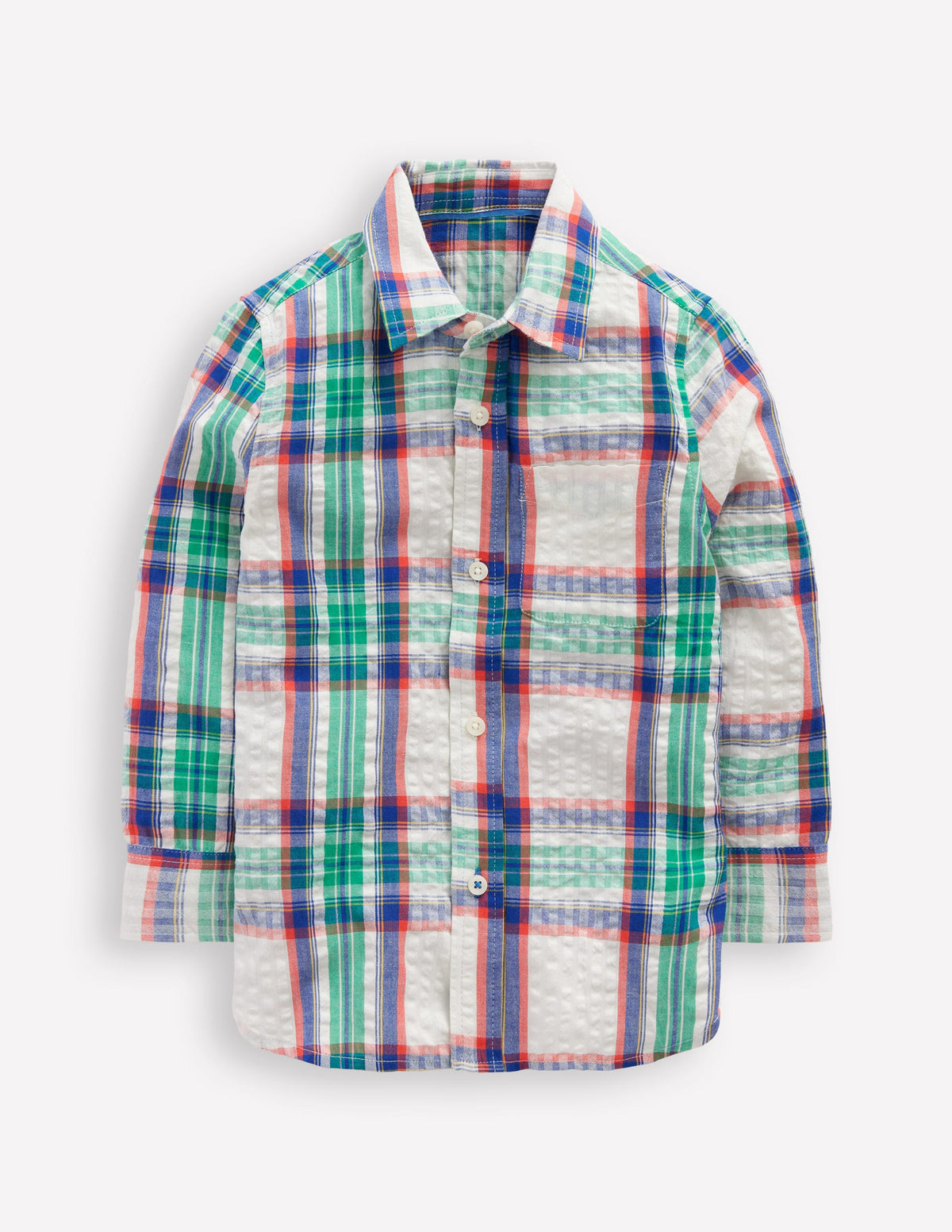 Cotton Shirt-Bright Blue Check-1