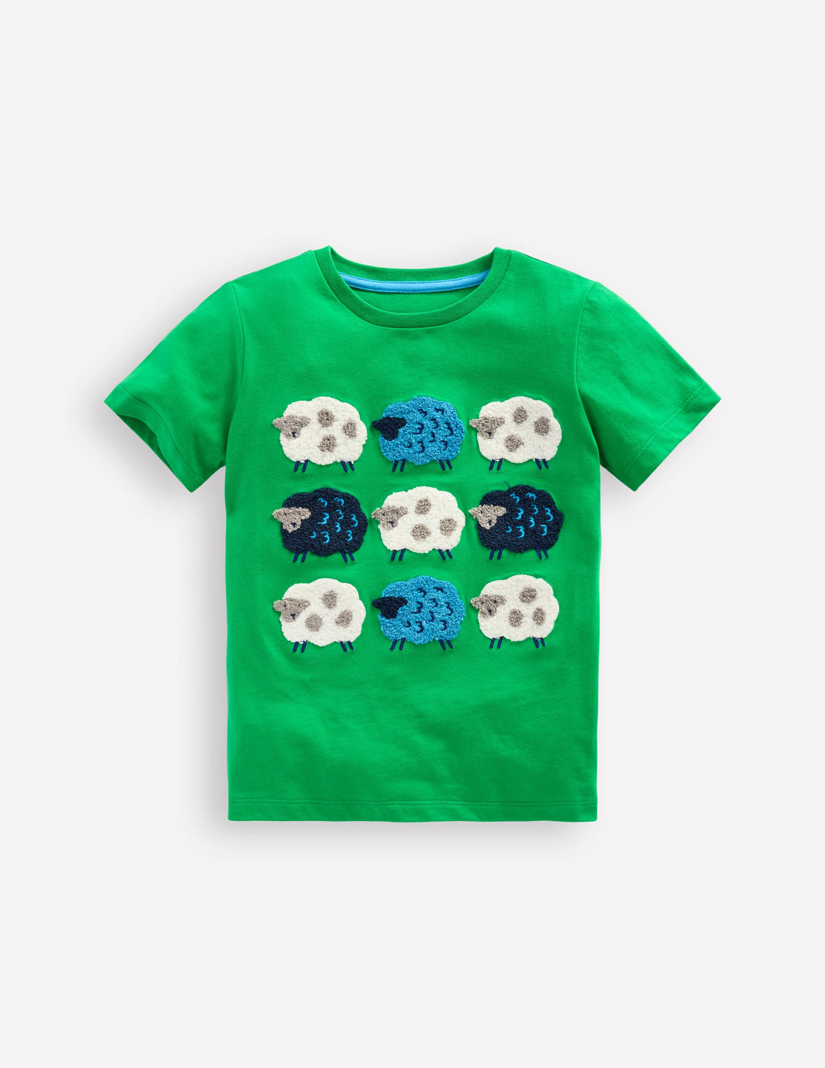Bouclé-T-Shirt-Blassgrün Schaf-1