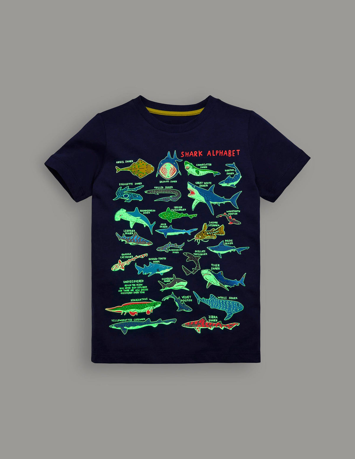 T-shirt phosphorescent-Requins bleu marine universitaire - Image 4