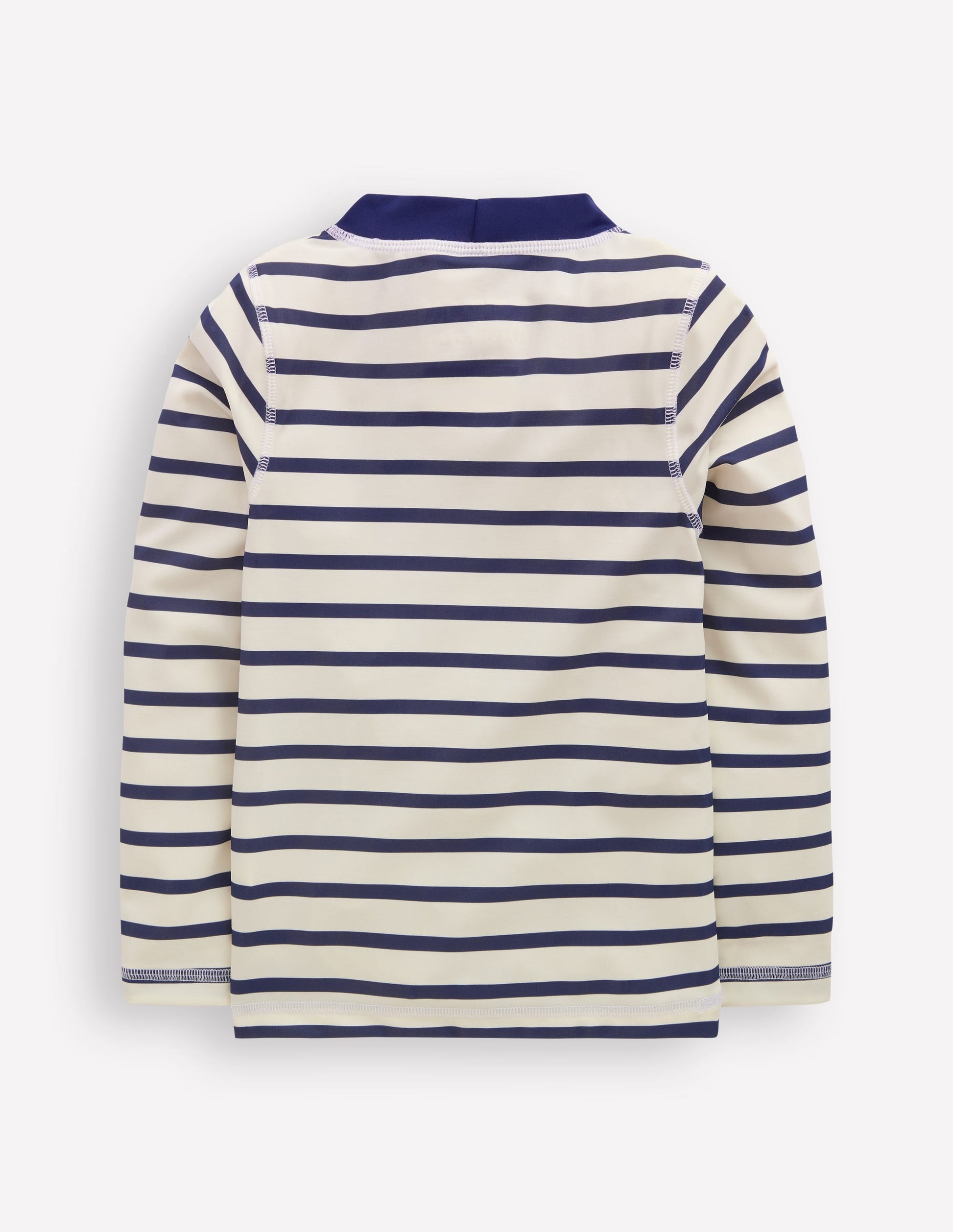 Breton-Badeshirt mit Sonnenschutz-Schuluniform-Marineblau/Naturweiß Gestreift-2