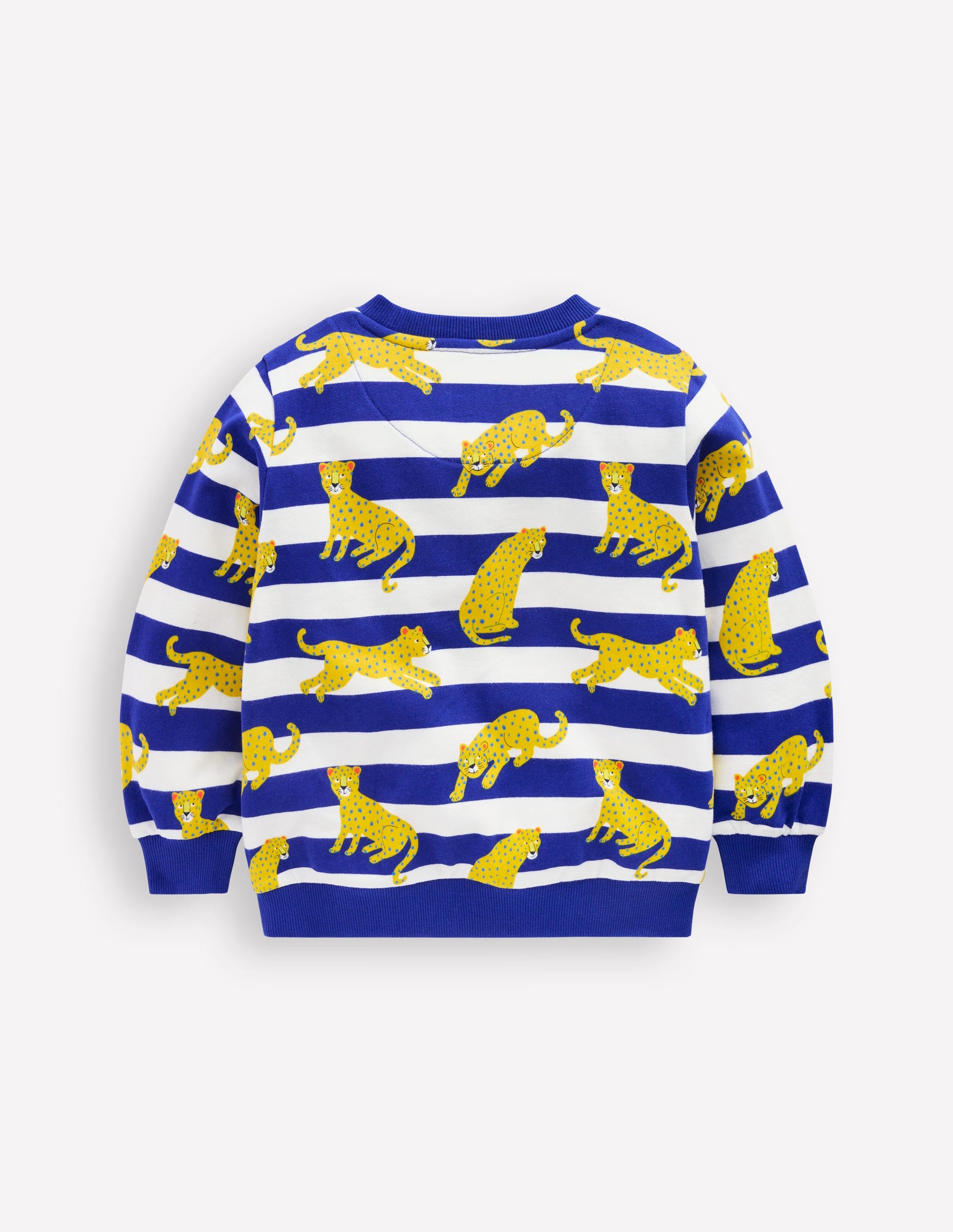 Bedrucktes Sweatshirt-Leuchtendes Blau Leopard Streifen-2