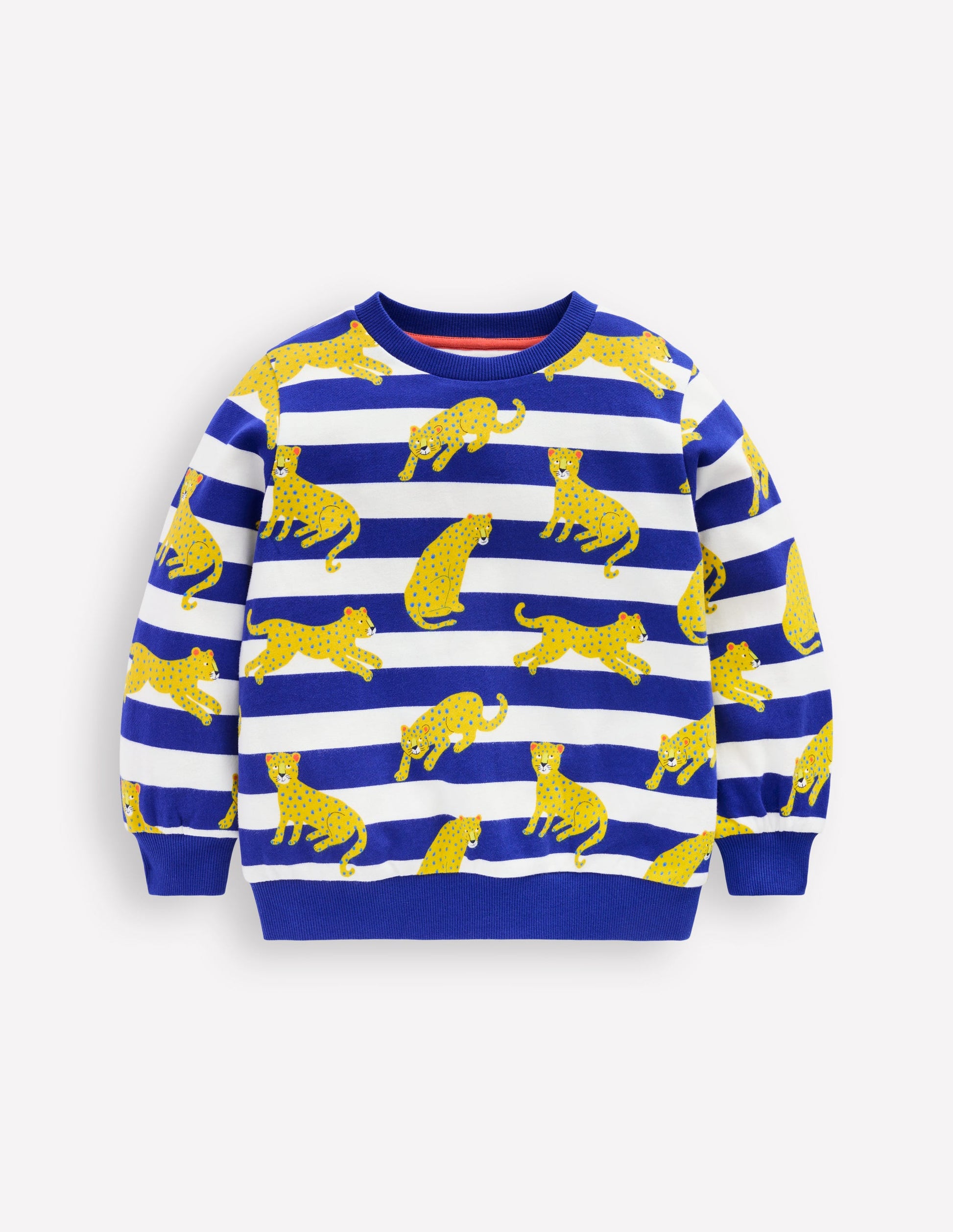 Bedrucktes Sweatshirt-Leuchtendes Blau Leopard Streifen-1