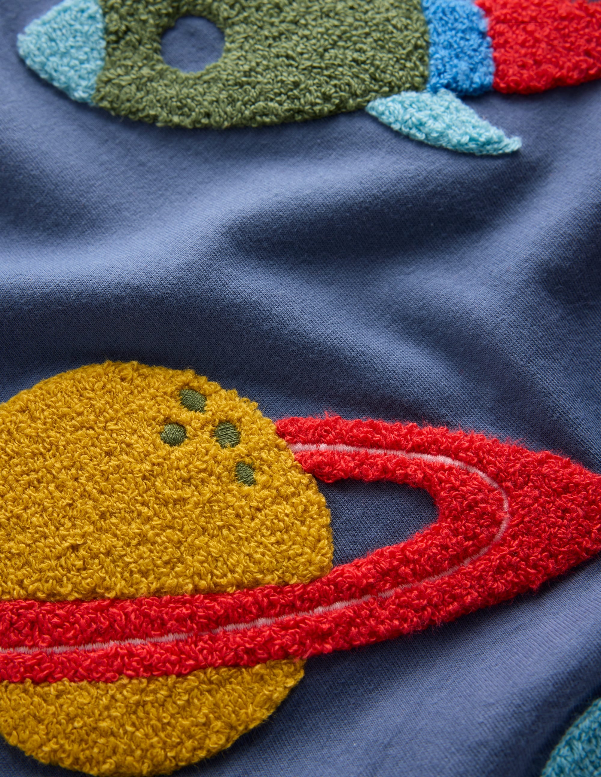 T-shirt fausses manches à appliqué-Espace bleu robot - Image 3
