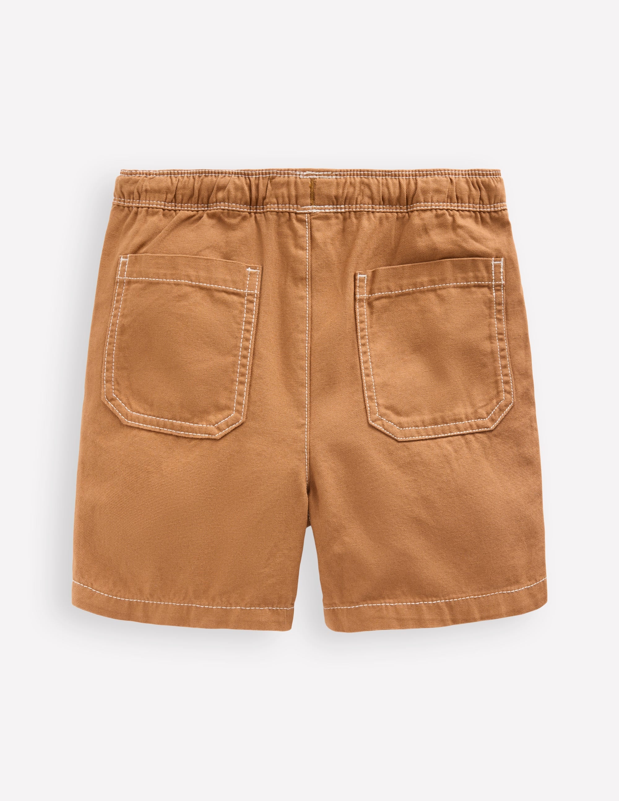 Short en coton à enfiler-Brun caramel - Image 2