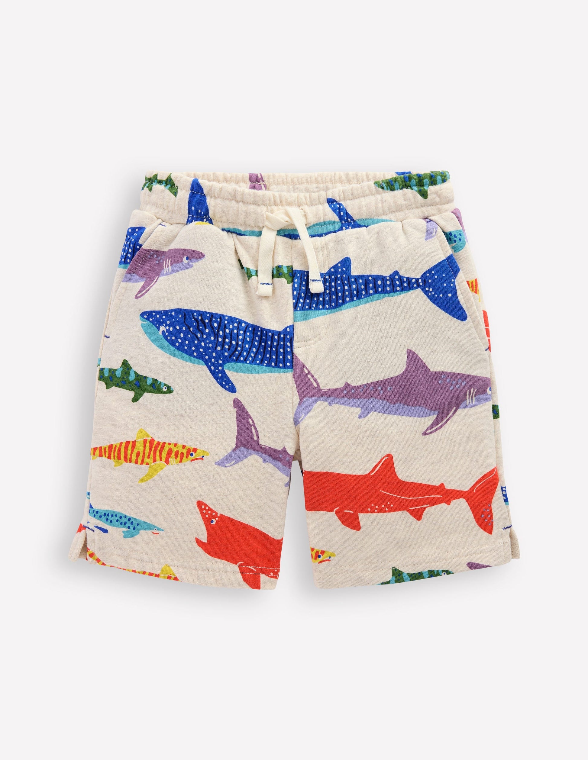 Short imprimé-Requin imprimé riso avoine chiné-1