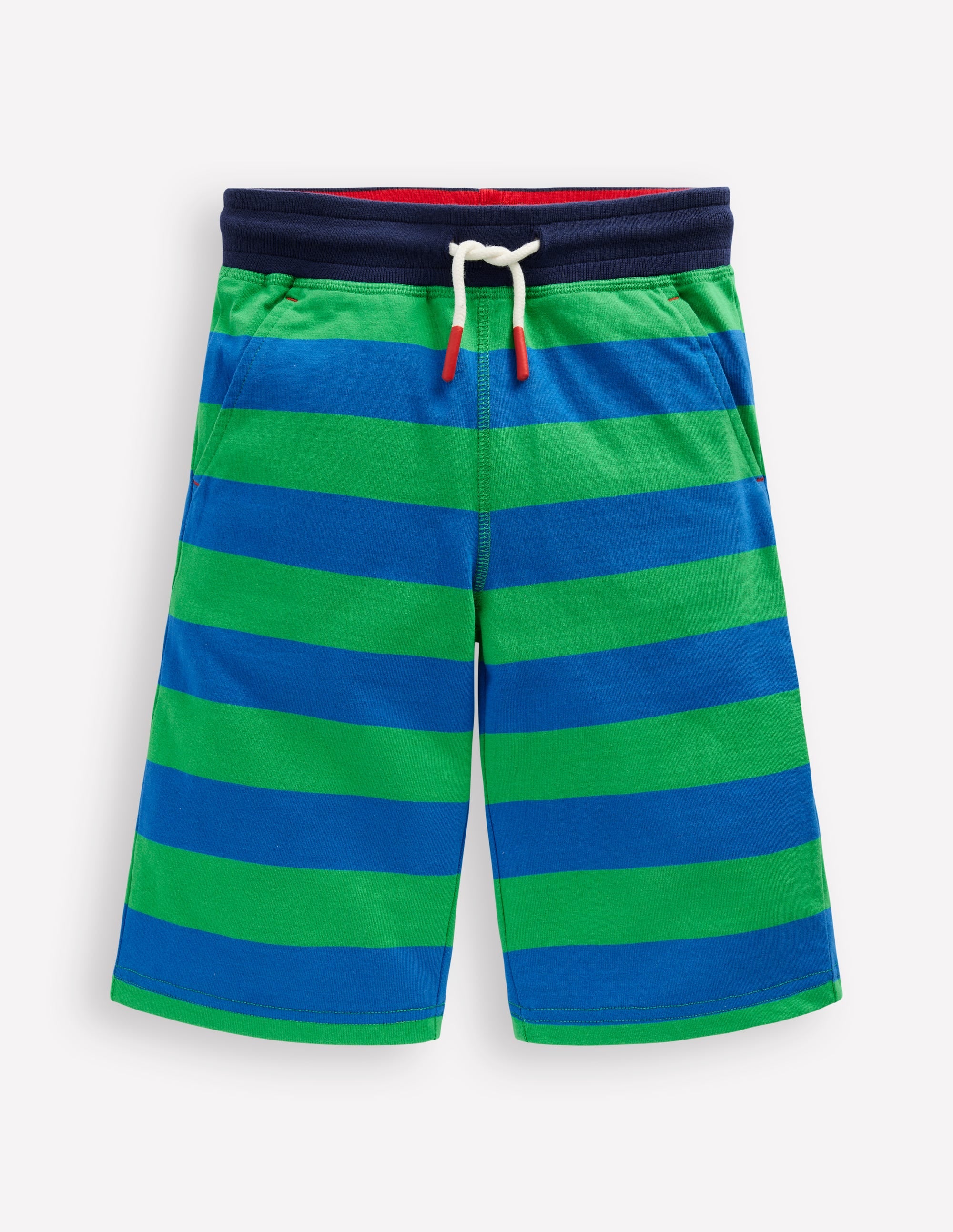 Short baggy en jersey-Vert printemps/bleu martin-pêcheur - Image 1