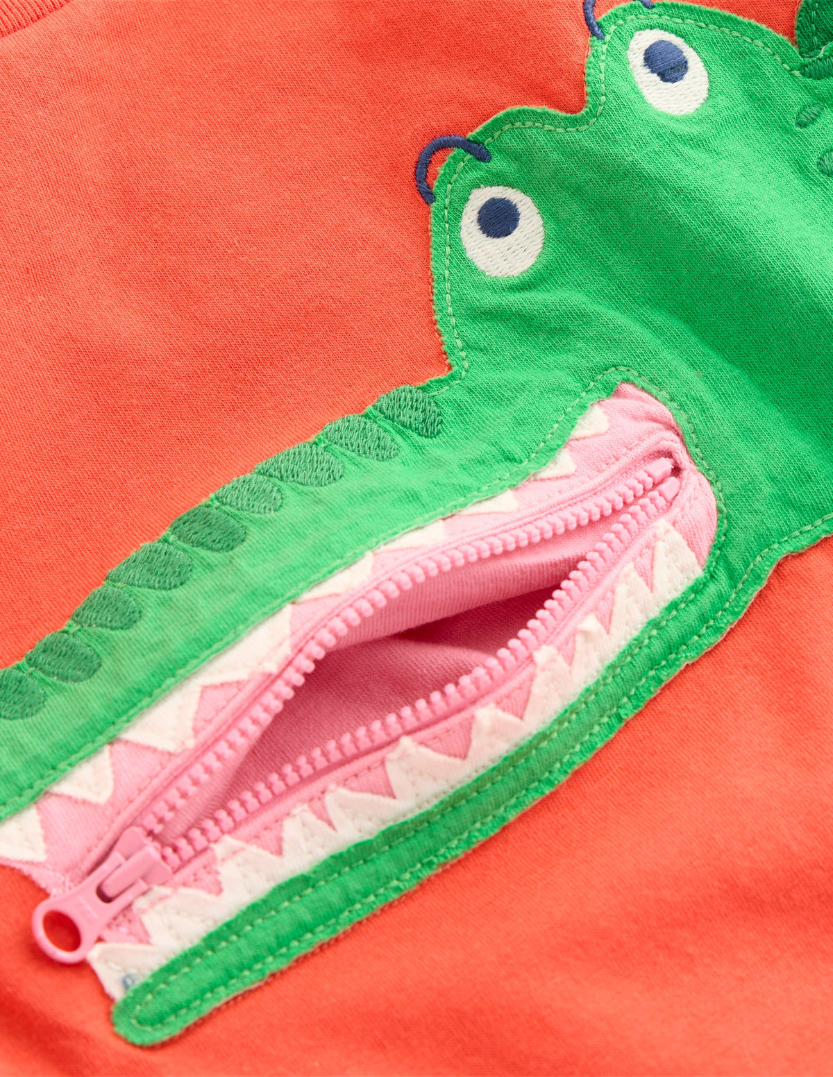T-shirt zippé à appliqué-Crocodile orange four de potier-3