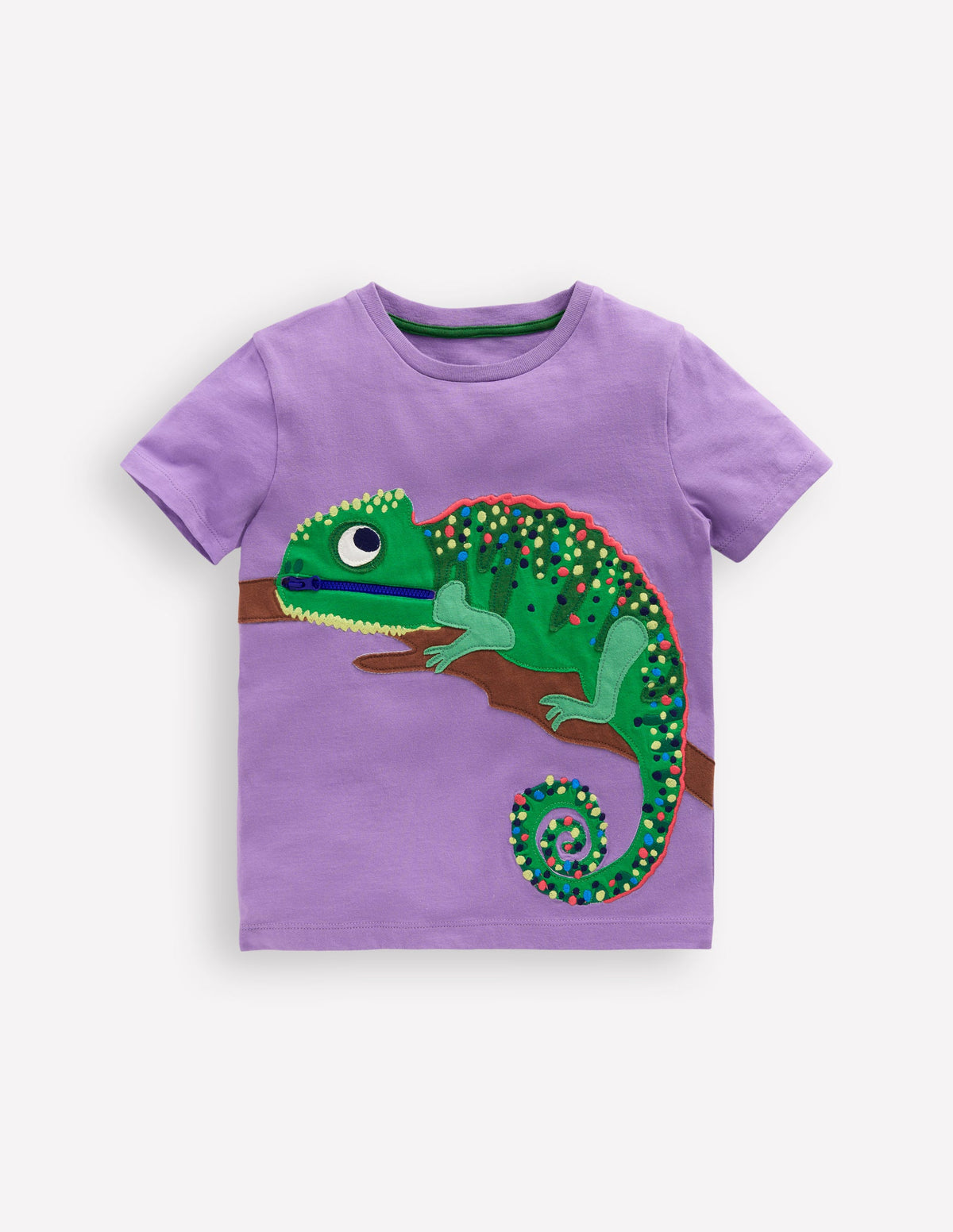 T-shirt zippé à appliqué-Caméléon violet aster-1