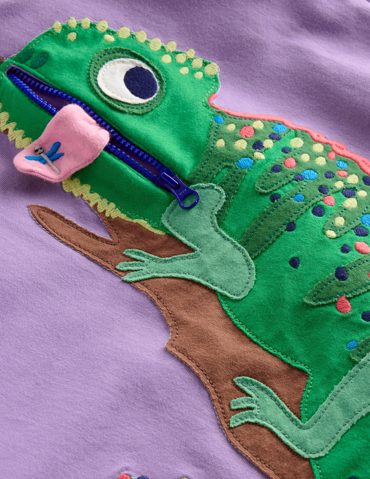 T-shirt zippé à appliqué-Caméléon violet aster-3