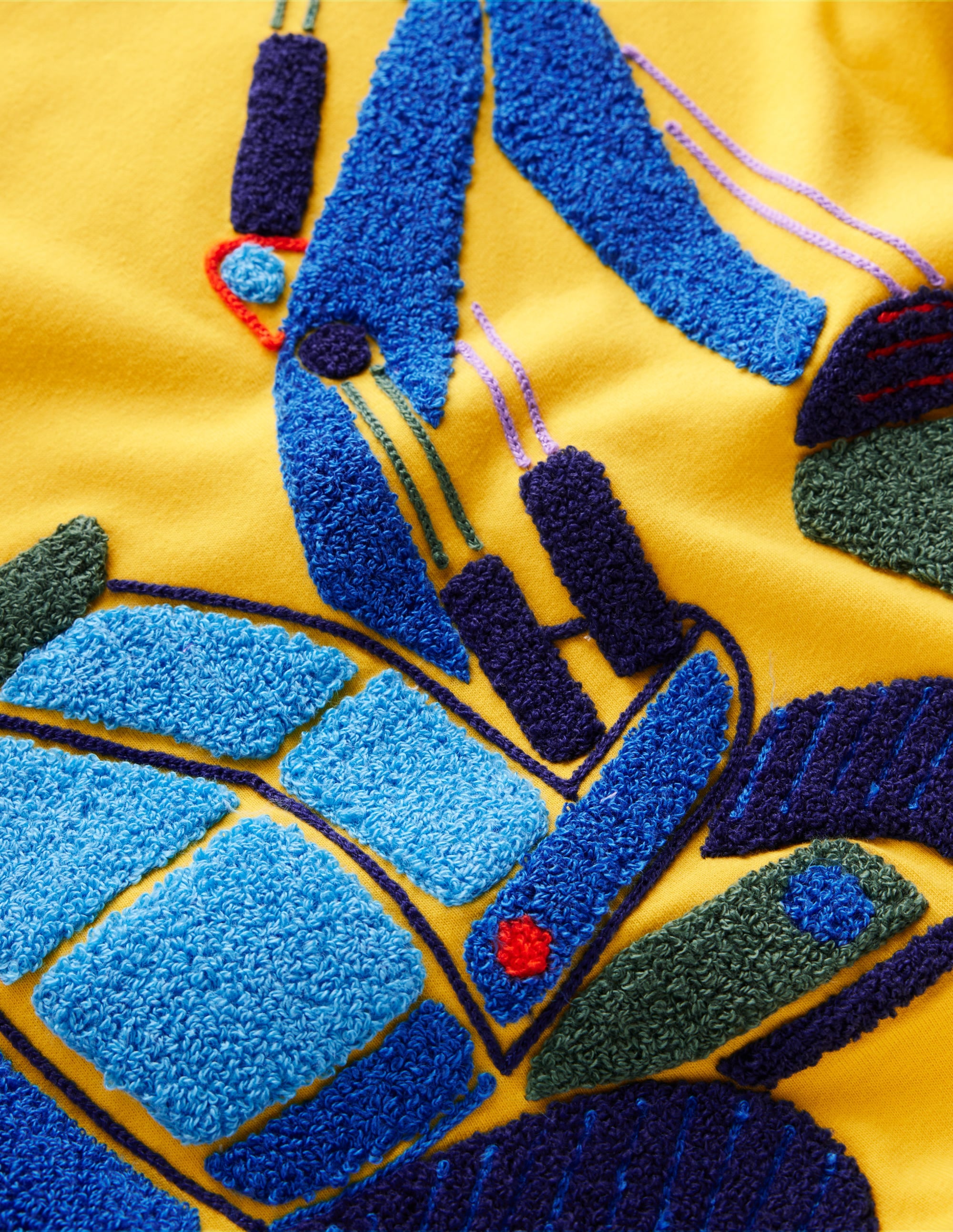 T-Shirt mit Kreuzstich-Ananas-Gelb Bagger - Image 3