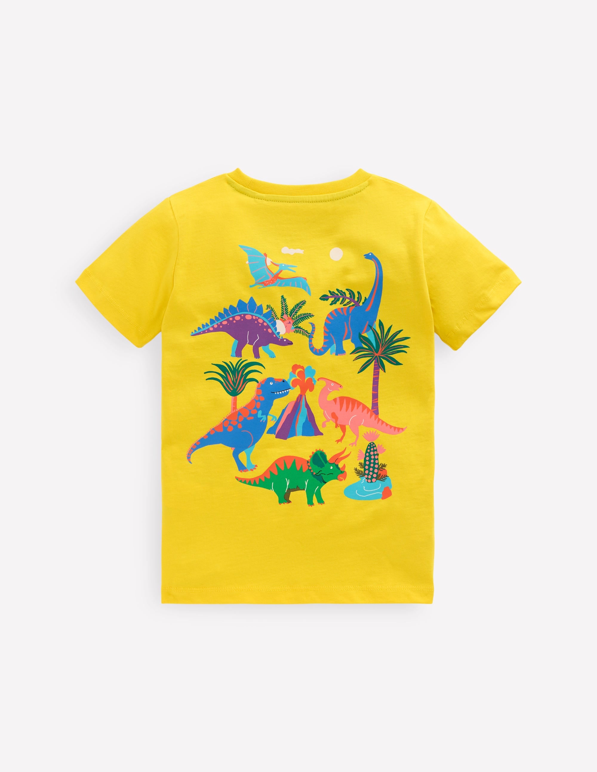 T-Shirt mit Druck auf Vorder- und Rückseite-Ananasgelb Dino - Image 2