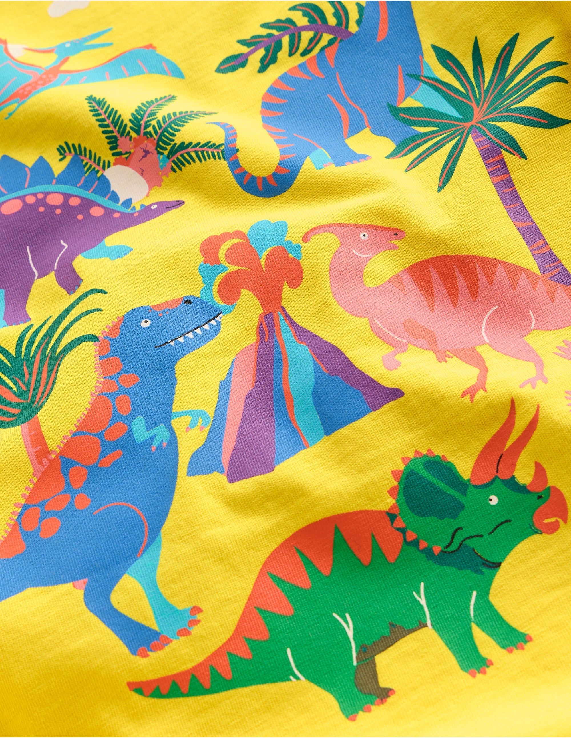 T-Shirt mit Druck auf Vorder- und Rückseite-Ananasgelb Dino - Image 3