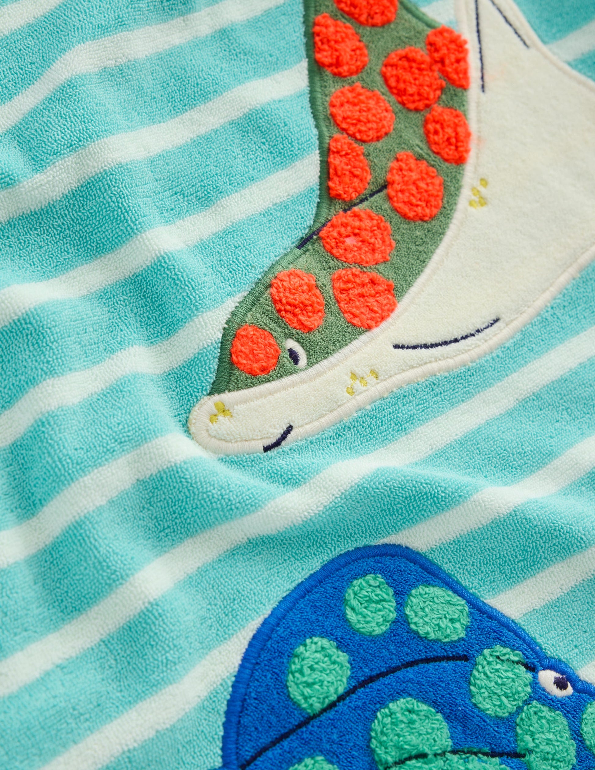 Frottee-Badeponcho mit Applikation-Karibikblau Stachelrochen-3