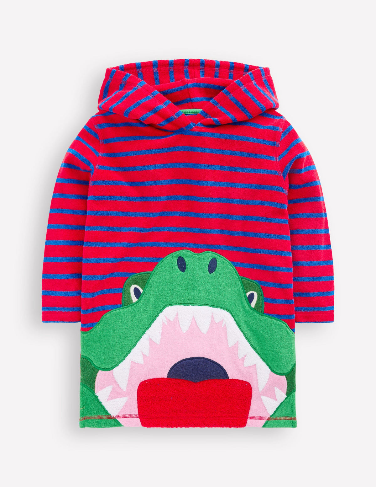 Frottee-Badeponcho mit Applikation-Galerie-Blau/Mohnblumenrot Krokodil - Image 1