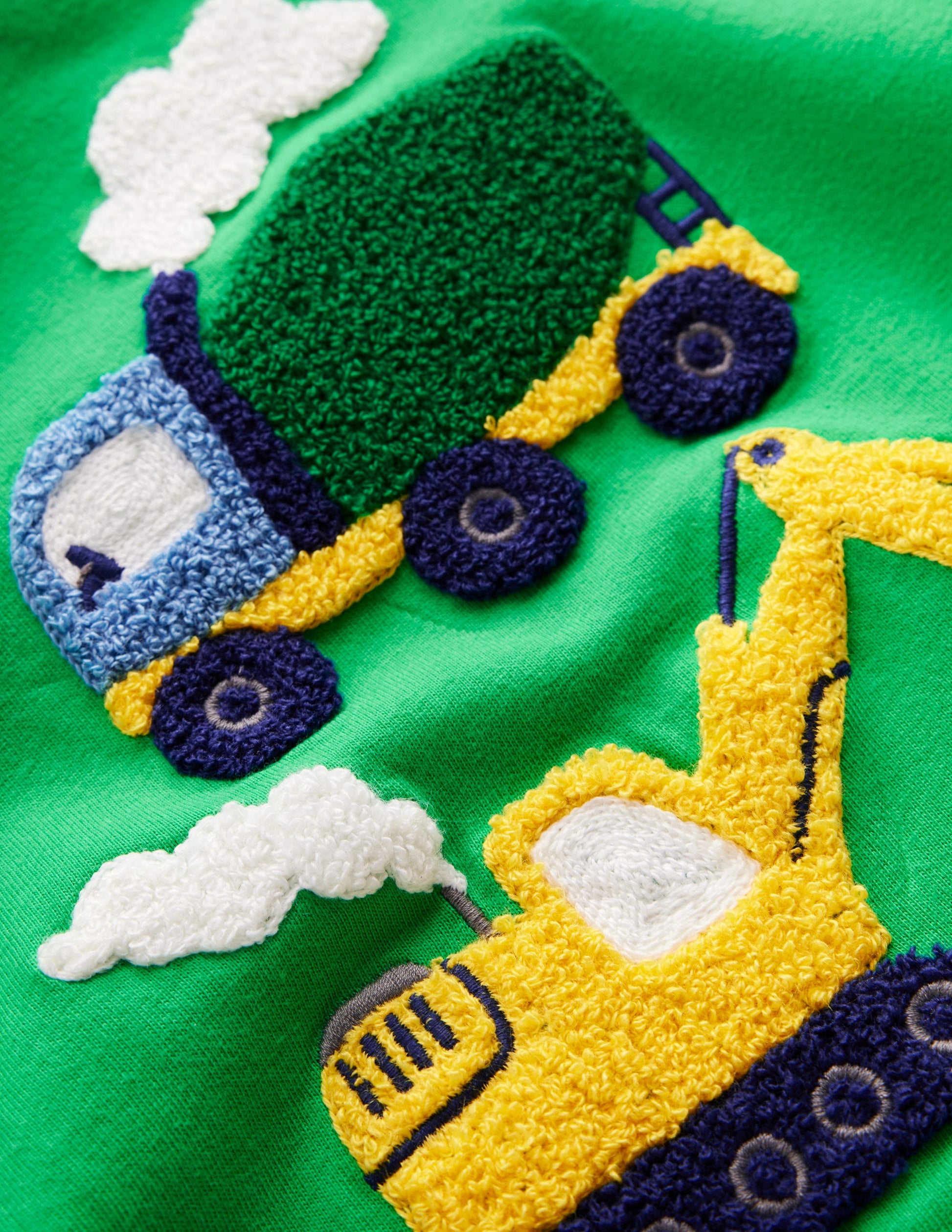 T-shirt manches courtes en bouclé-Véhicules de construction vert-3