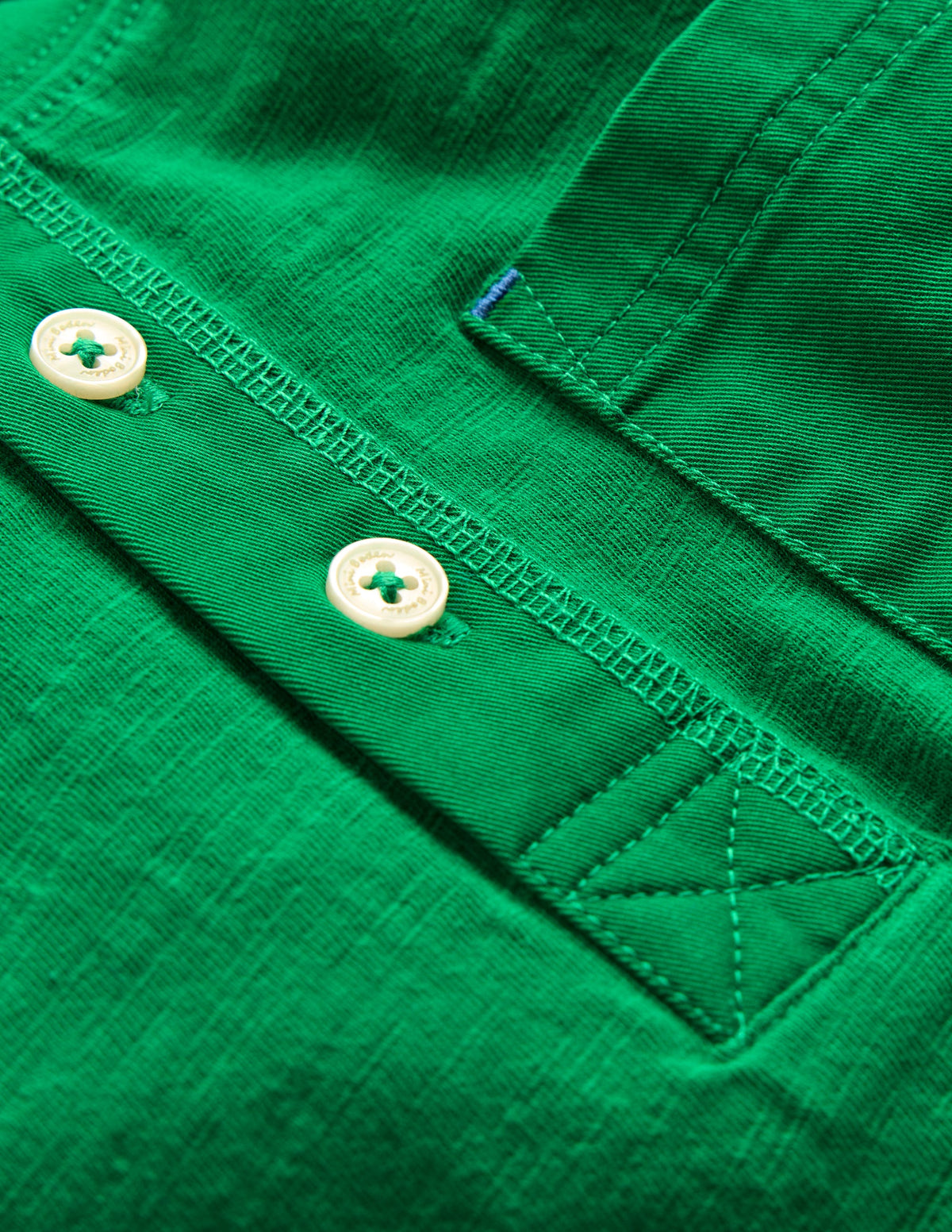 T-shirt manches courtes à col tunisien-Émeraude Intense - Image 3