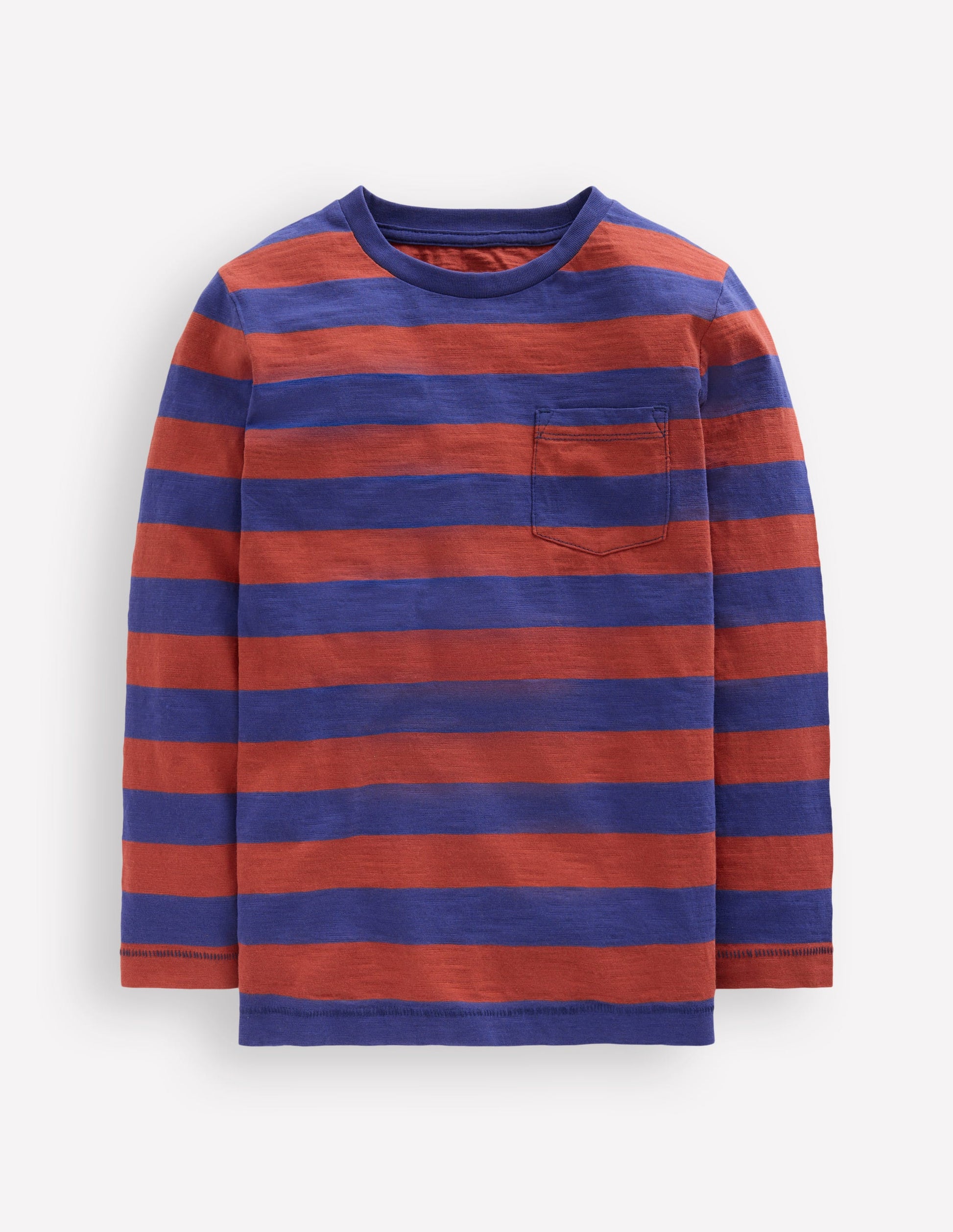 Langärmliges T-Shirt für den Alltag-Steuerbordblau/Kastanienbraun-1