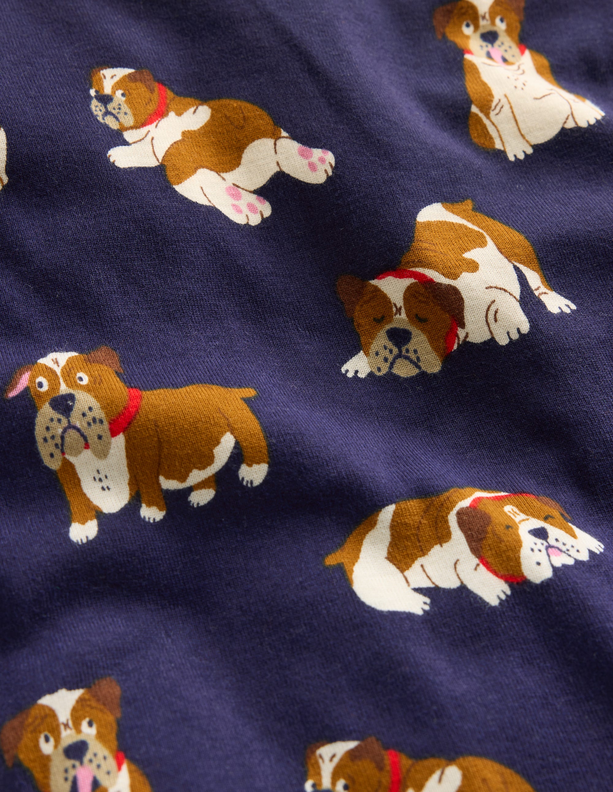 Eng anliegender, langer Schlafanzug-Mittelalterliches Blau Bulldoggen - Image 3