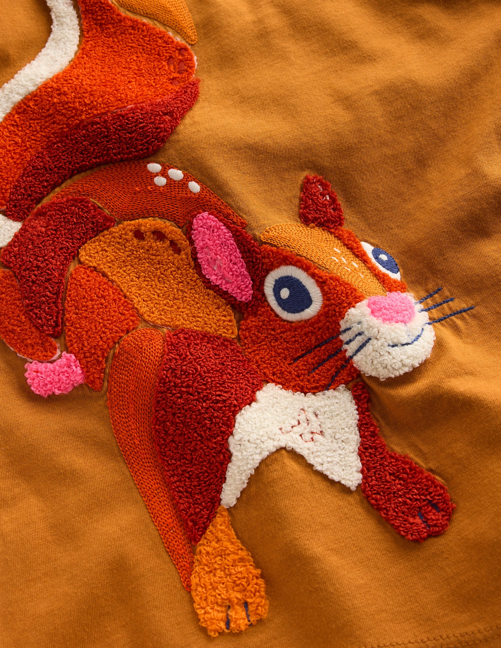 Long Sleeve Bouclé T-shirt-Toffee Brown Squirrel - Image 3