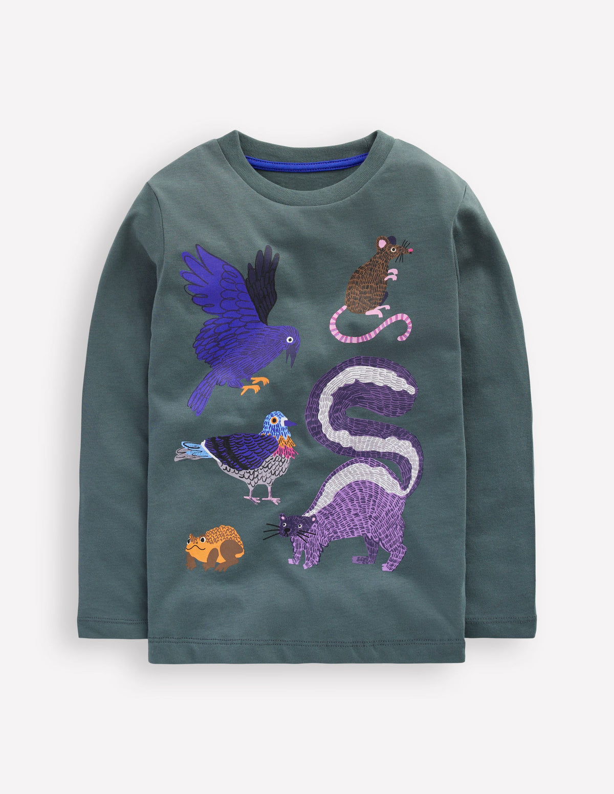 Langarmshirt mit Druck-Rauchgrau Waldfreunde - Image 1