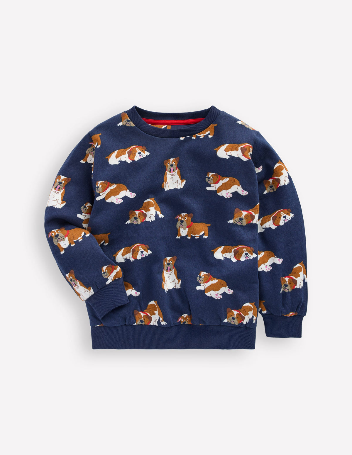 Bedrucktes Sweatshirt für den Alltag-Blau Bulldoggen-1