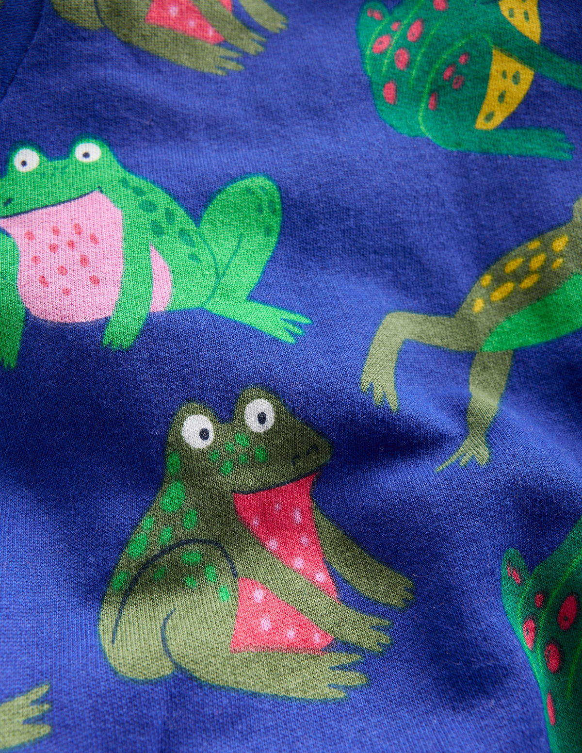 Bedrucktes Sweatshirt für den Alltag-Leuchtendes Blau Frösche-3