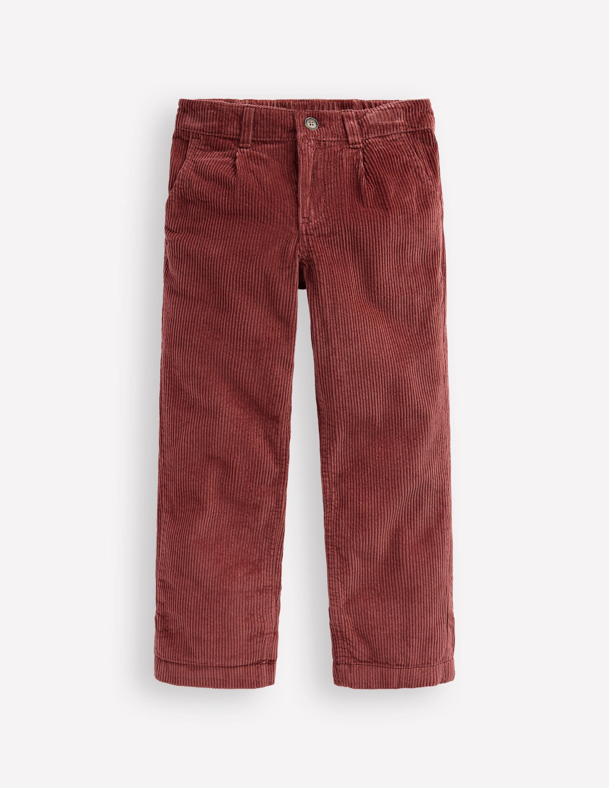 Everyday Straight Leg Trousers-Chestnut Cord-2