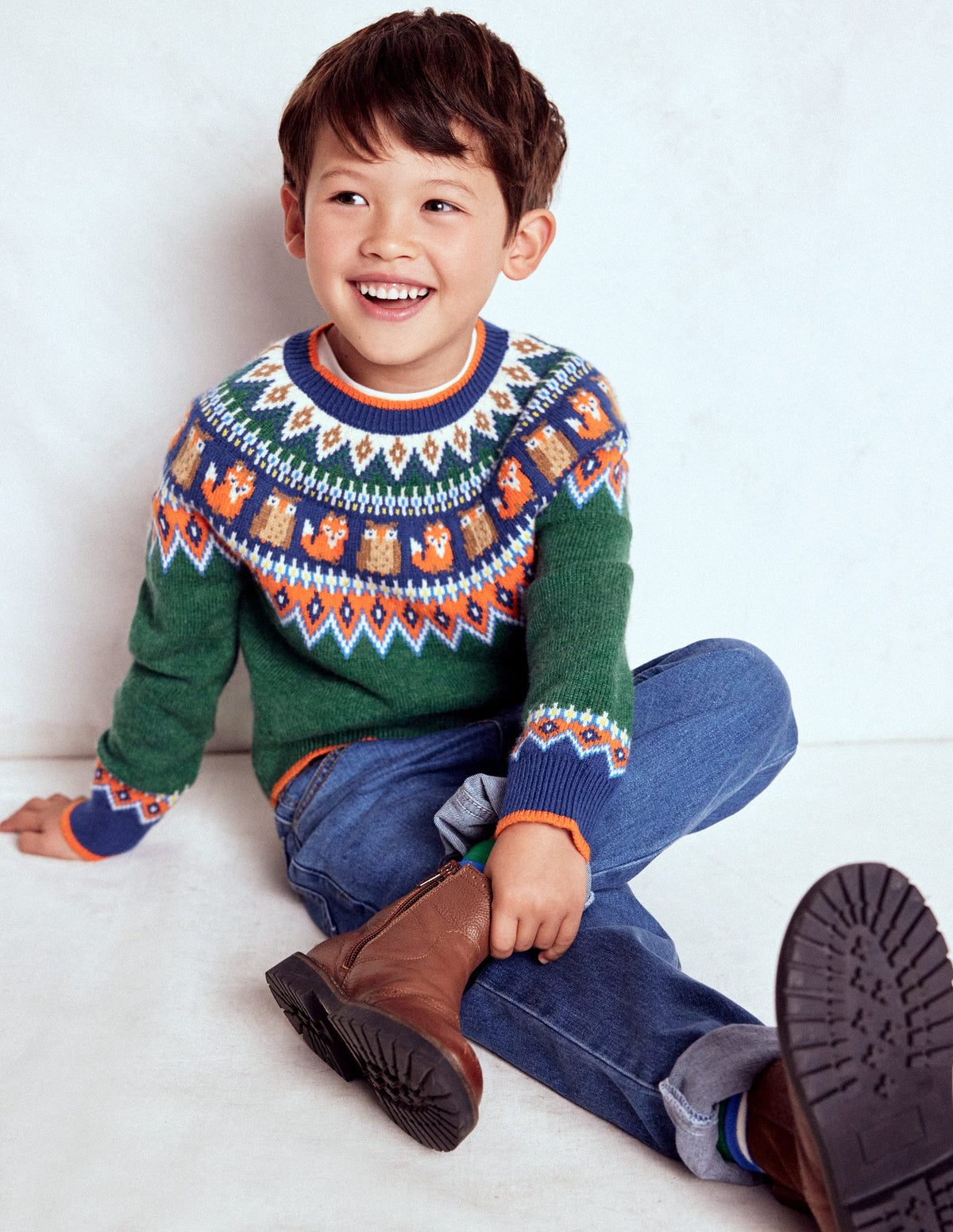 Fair-Isle-Pullover-Juwelengrün Wald - Image 1
