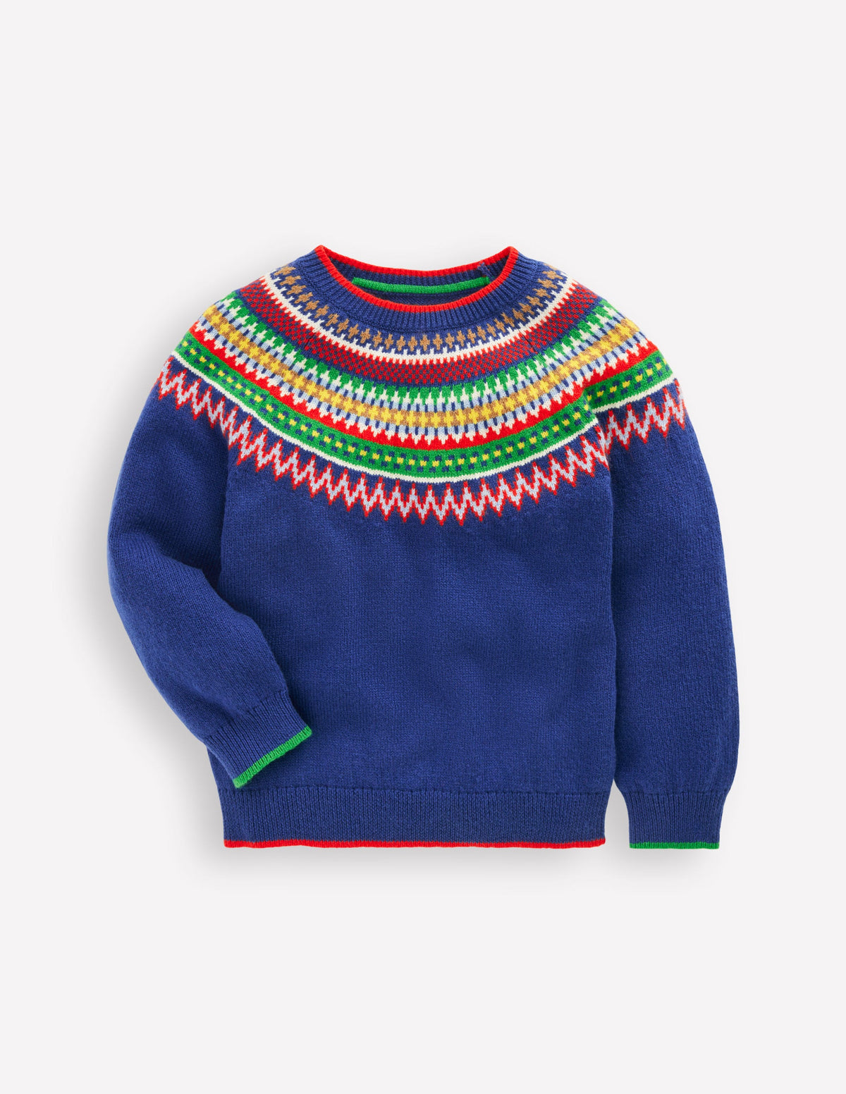 Fair-Isle-Pullover-Saphirblau Bunt - Image 1