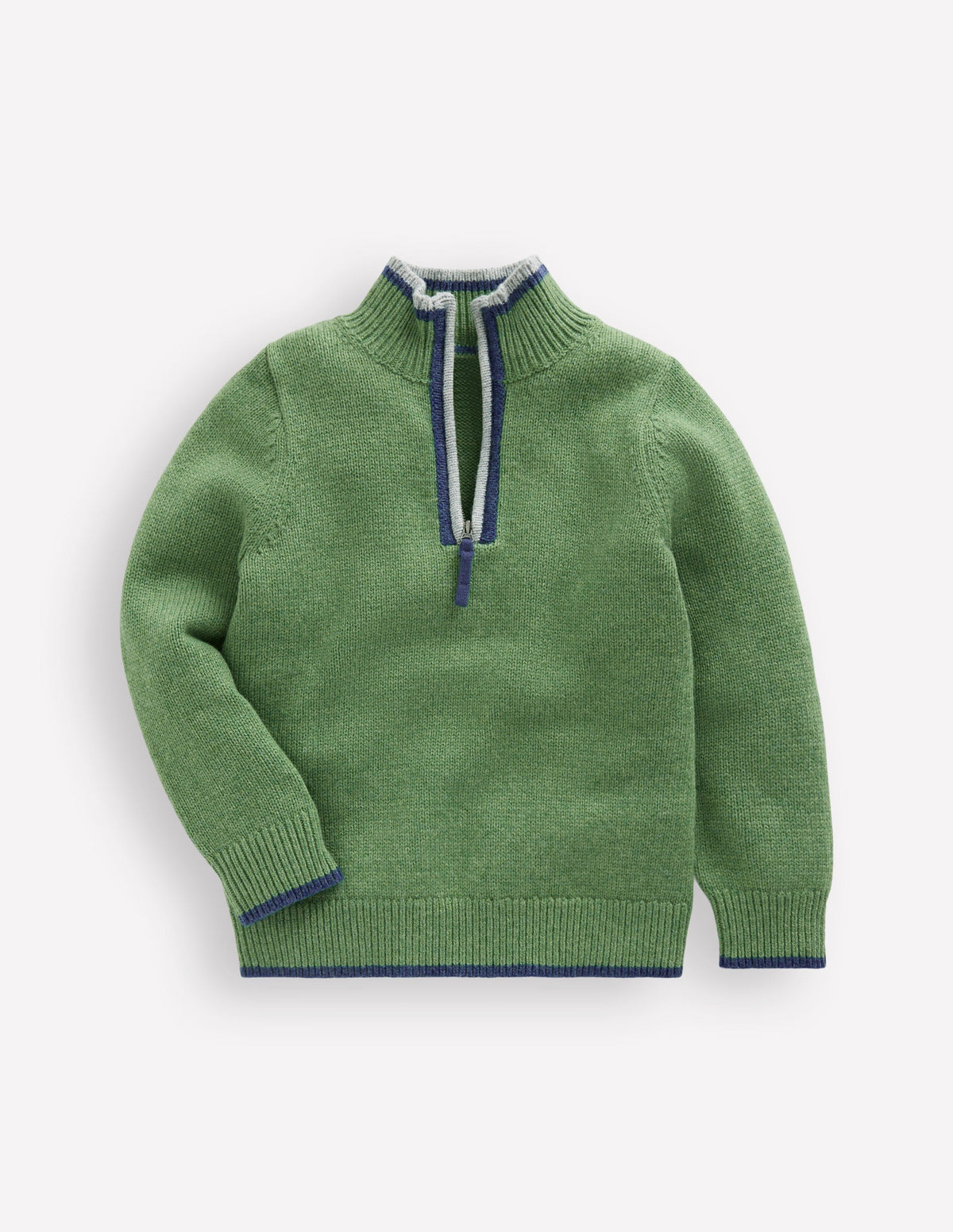Klassischer Pullover mit halblangem Reißverschluss-Dunkles Teichgrün - Image 4